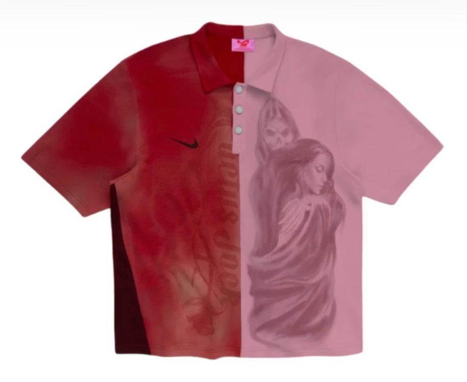 Size XXL Travis Scott Cactus Jack x Nike Split Heavy Polo “Red/Pink” Brand New