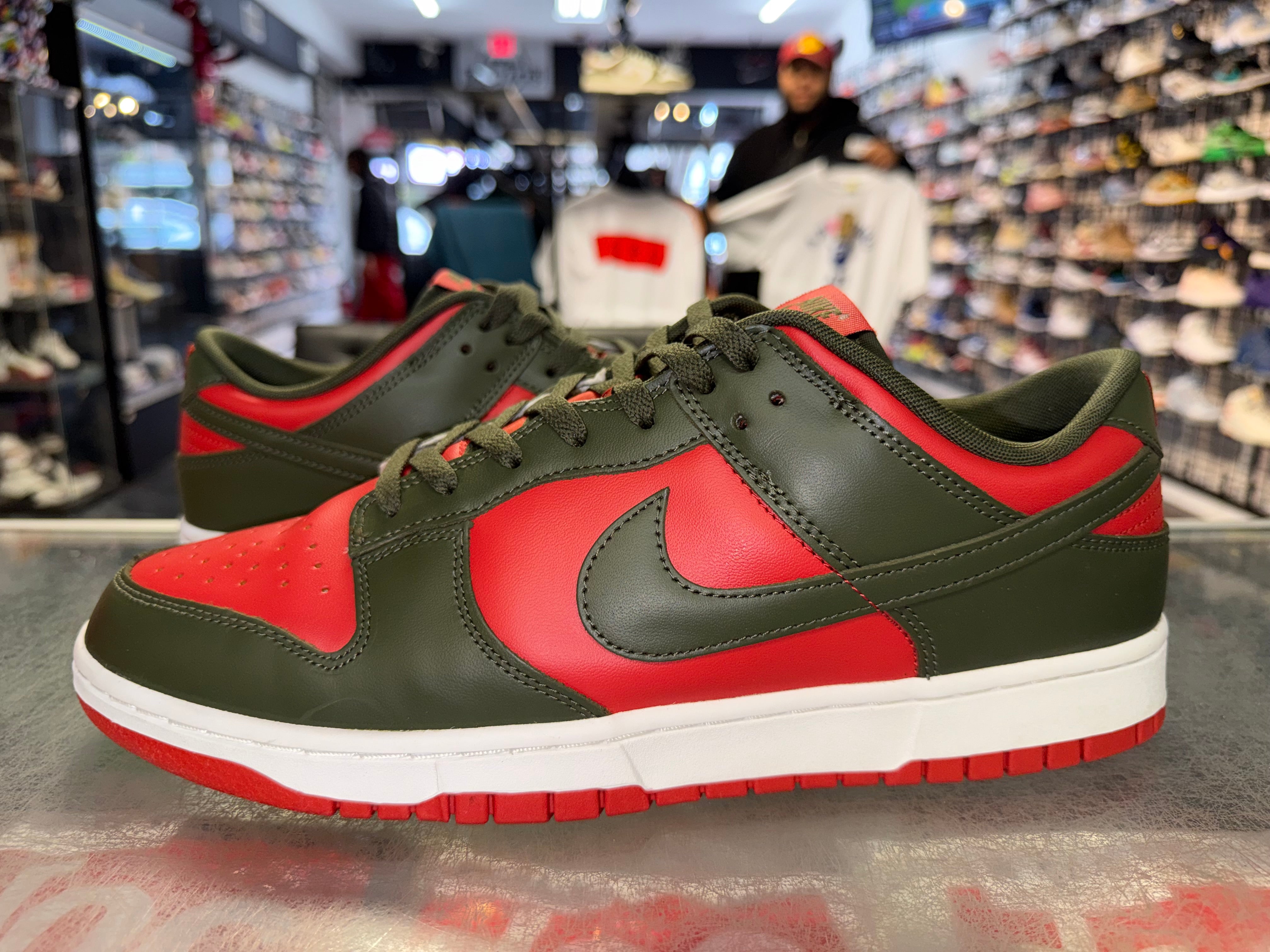 Size 13 Dunk Low "Mystic Red Cargo Khaki"