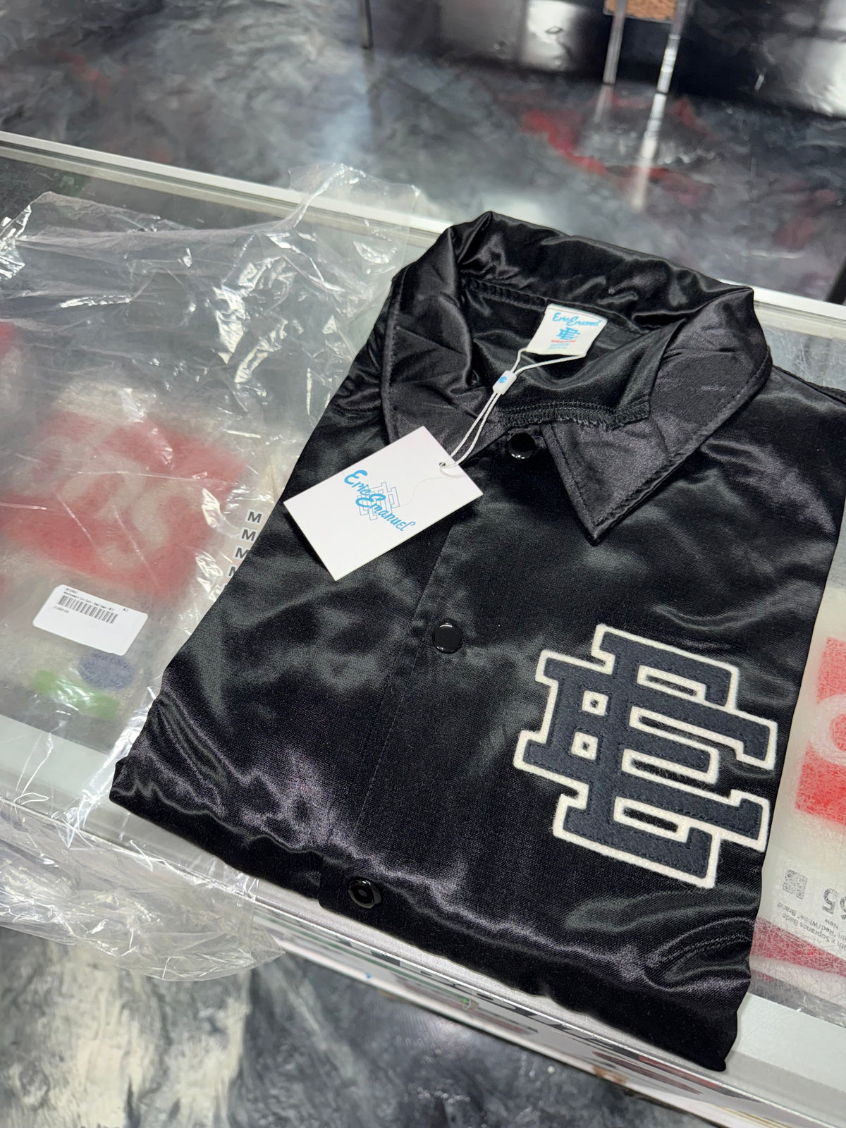 Size M Eric Emanuel EE Coaches Jacket “Black” Brand New
