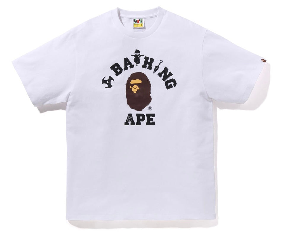 Size M Bape Ninja College Tee "White" Brand New