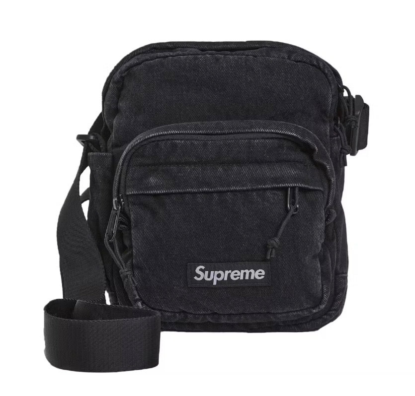 Size OS Supreme Denim Cross Body Bag “Black” Brand New