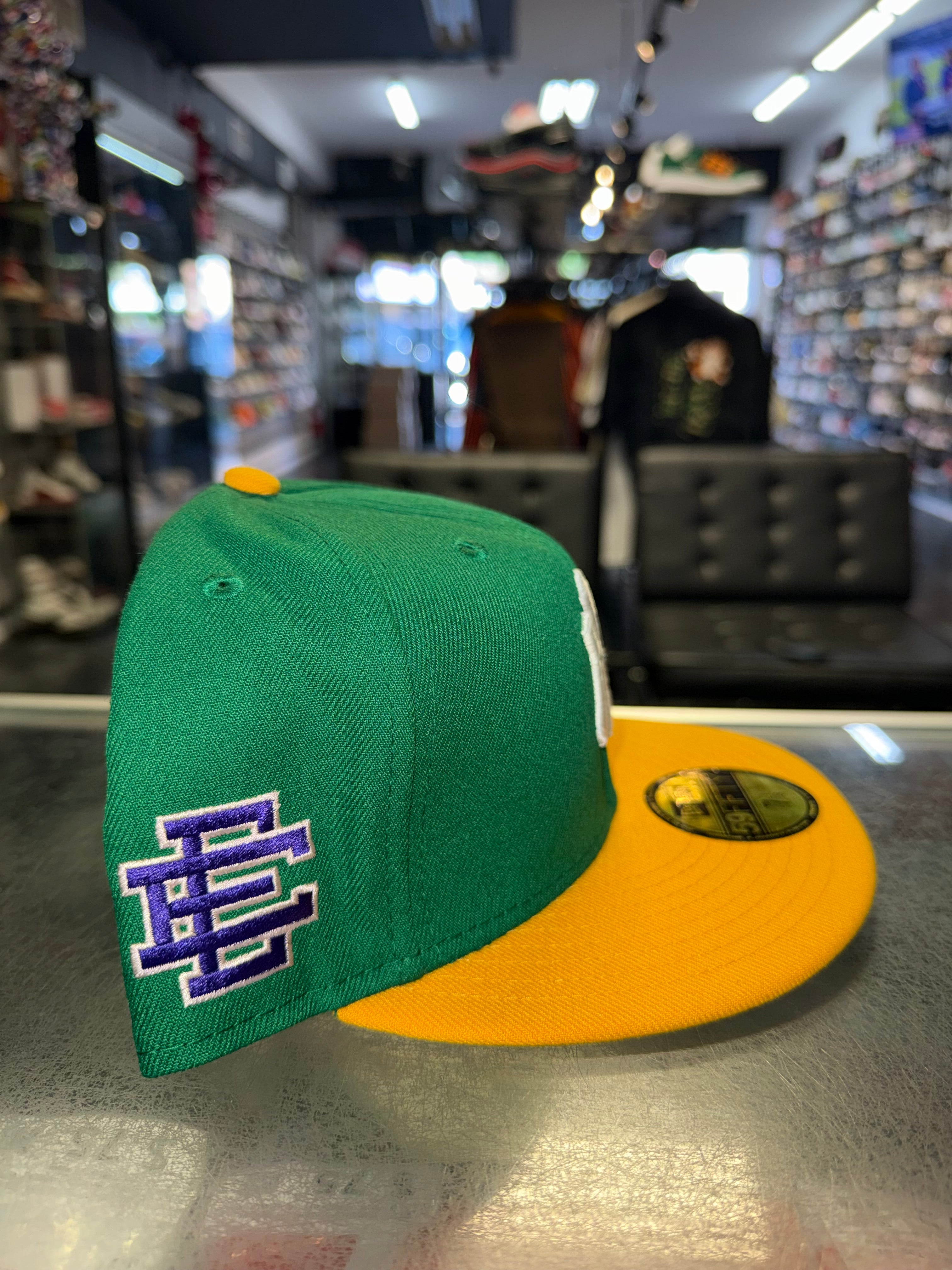 Size 7 1/8 Eric Emanuel New Era Yankee Fitted Hat “Green”