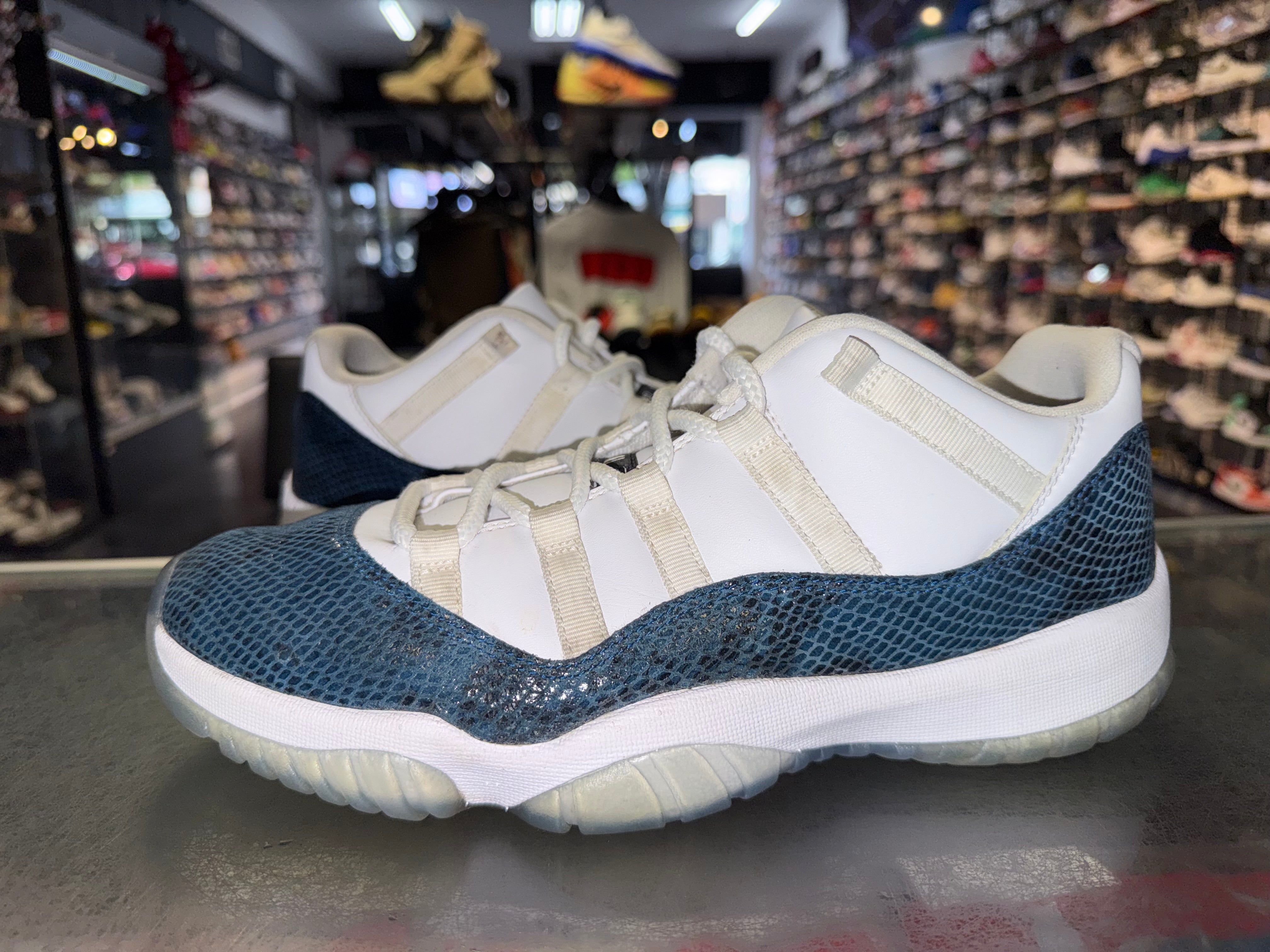 Size 10 Air Jordan 11 Low “Snake Navy”