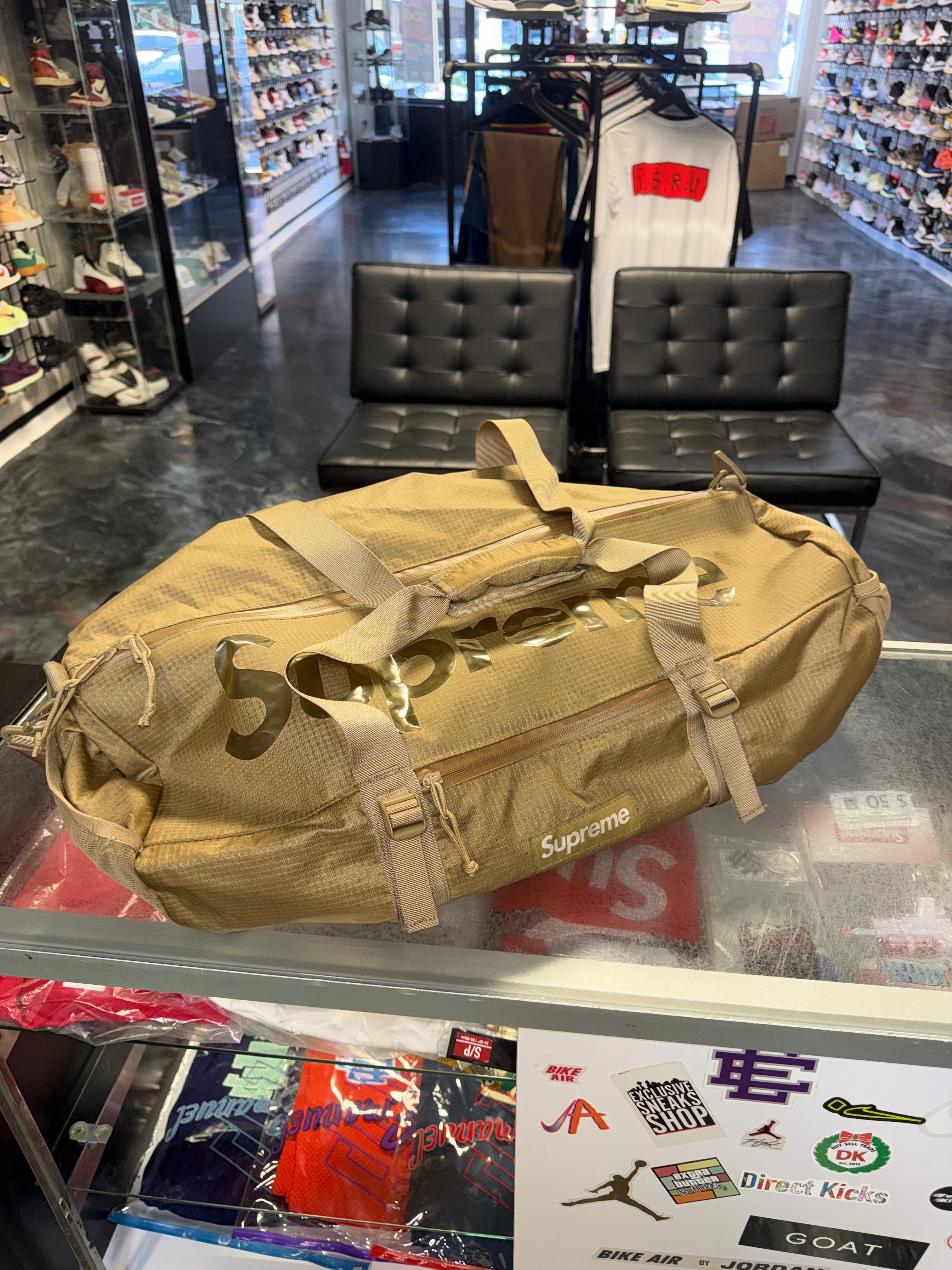 Size OS Supreme Nylon Duffle Bag “Tan”