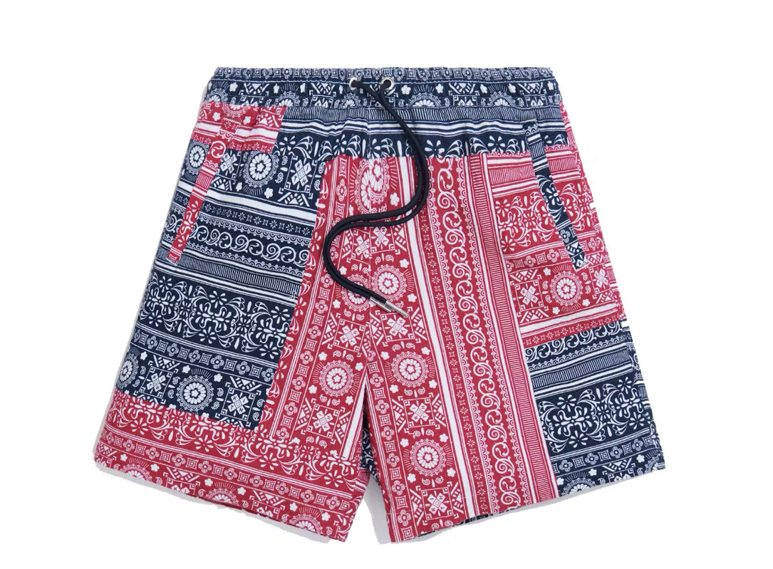 Size M Kith Patchwork Bandana Shorts “Red/Navy”