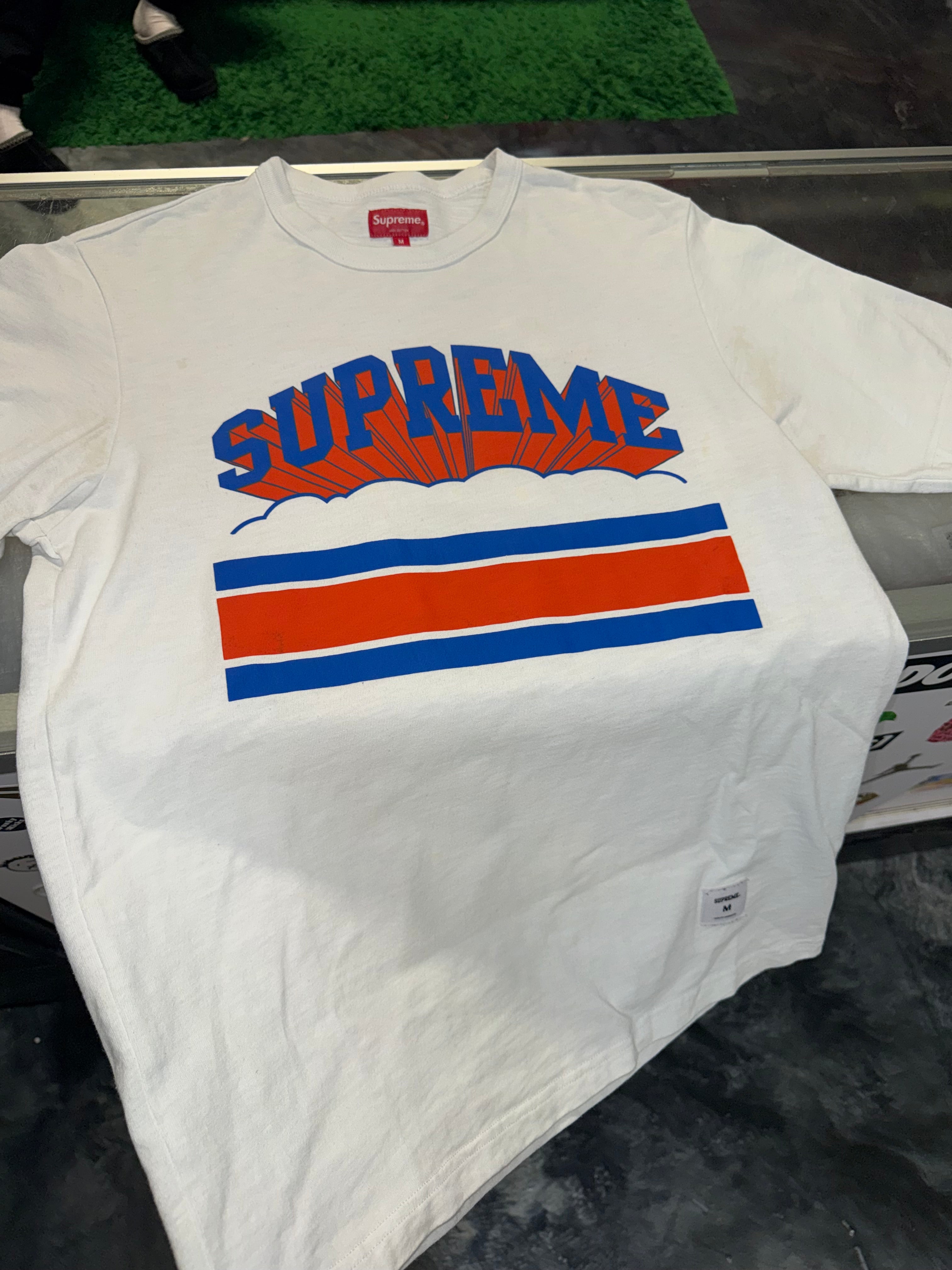 Size M Supreme Arc Logo Tee “Blue/Orange”