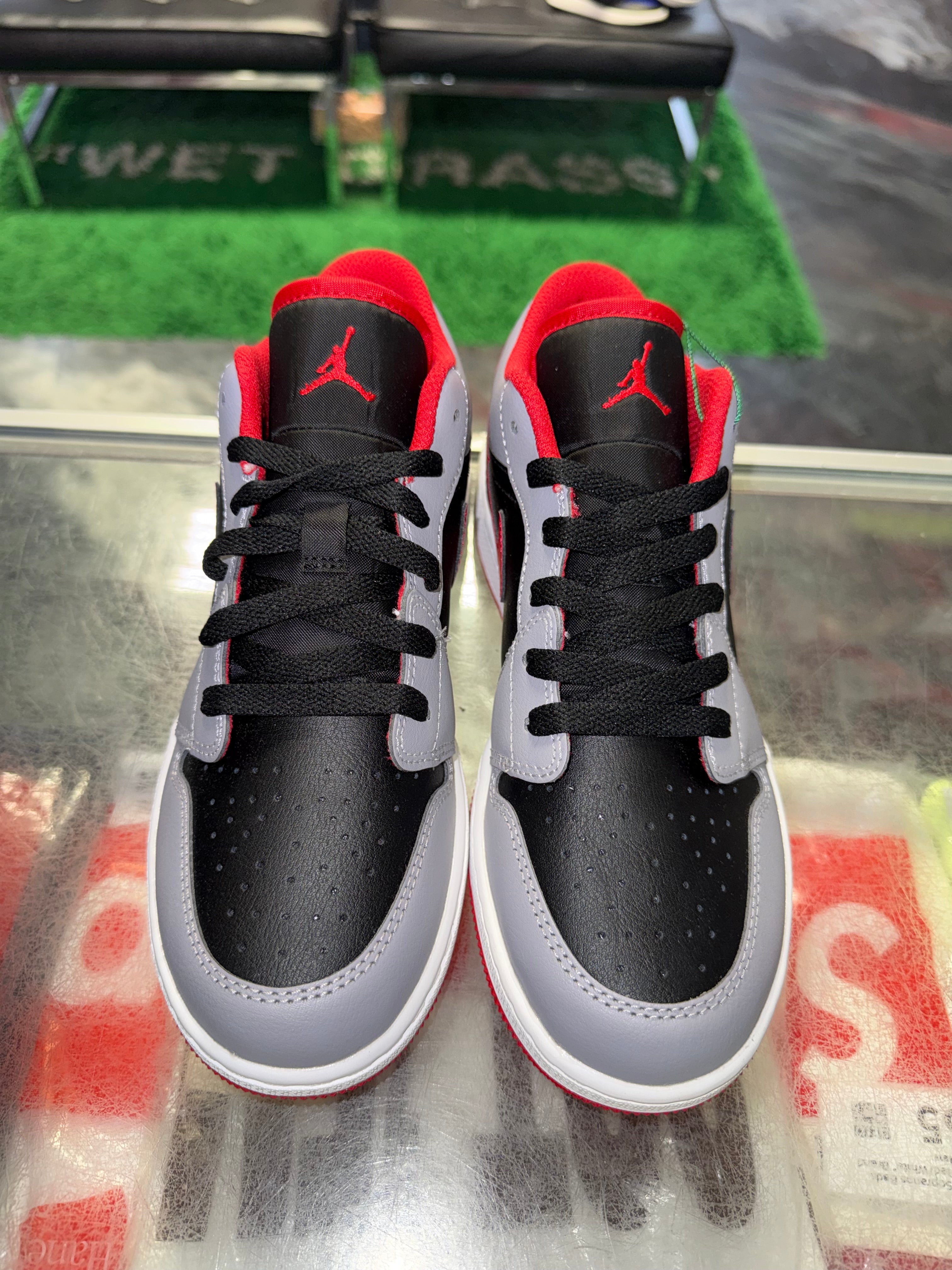 Size 5.5y Air Jordan 1 Low "Cement Fire Red" Brand New