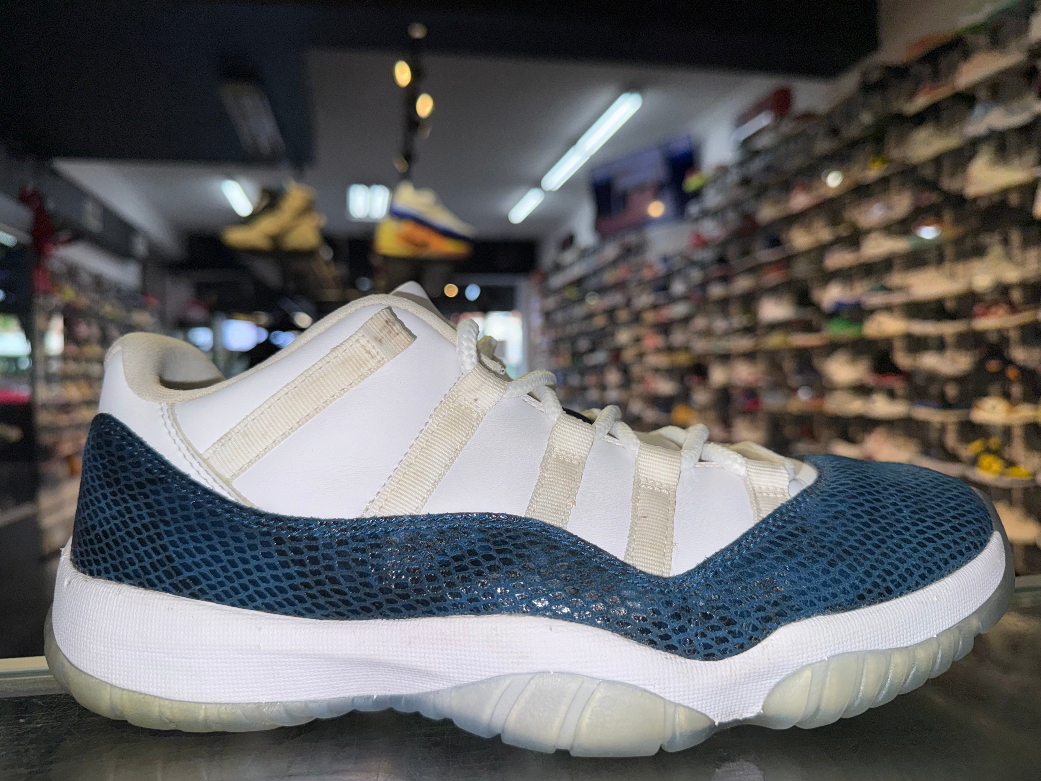 Size 10 Air Jordan 11 Low “Snake Navy”