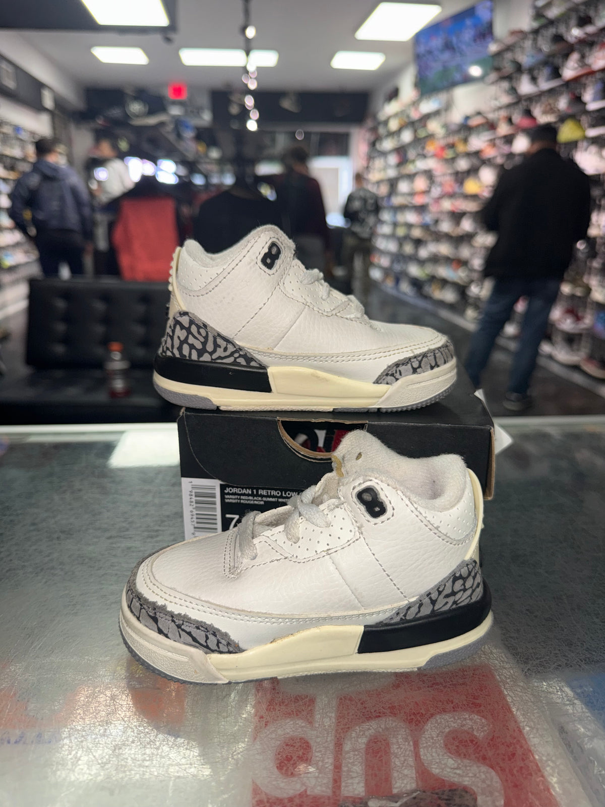 Size 5c Air Jordan 3 "White Cement Reimagined" (TD)