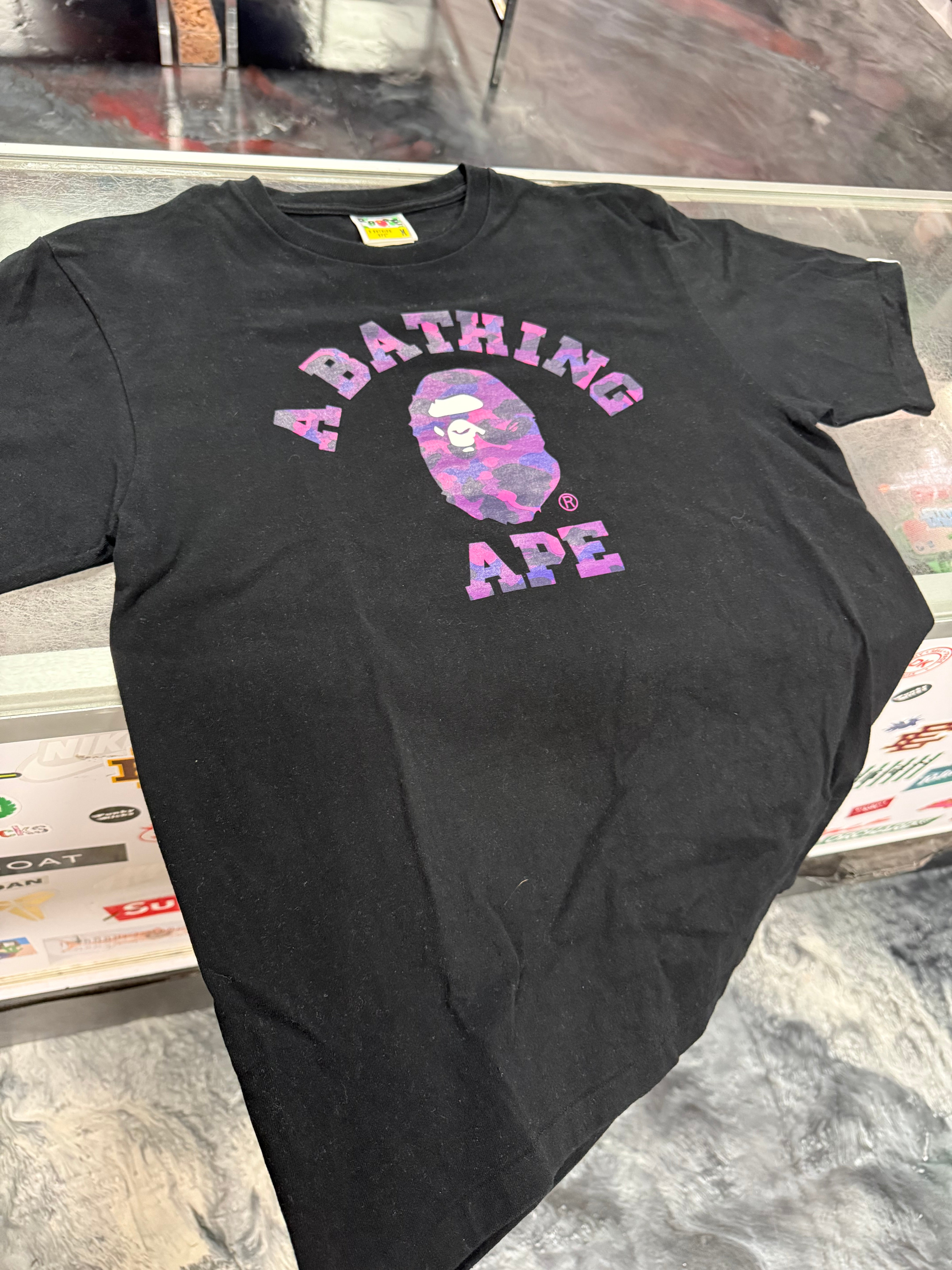 Size M Bape College Logo Tee “Black/Purple”