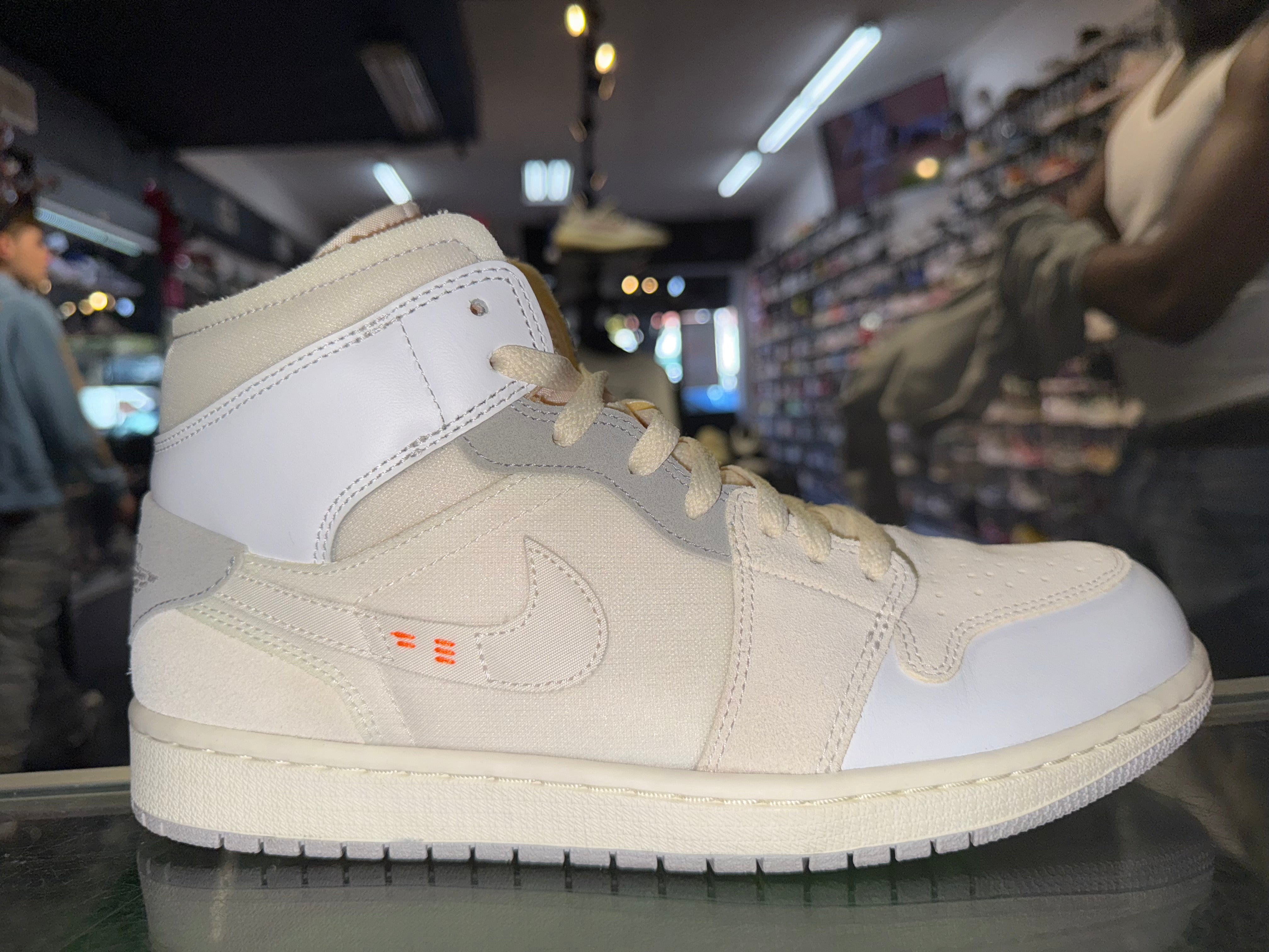 Size 9.5 Air Jordan 1 Mid Craft "Inside Out White Grey"