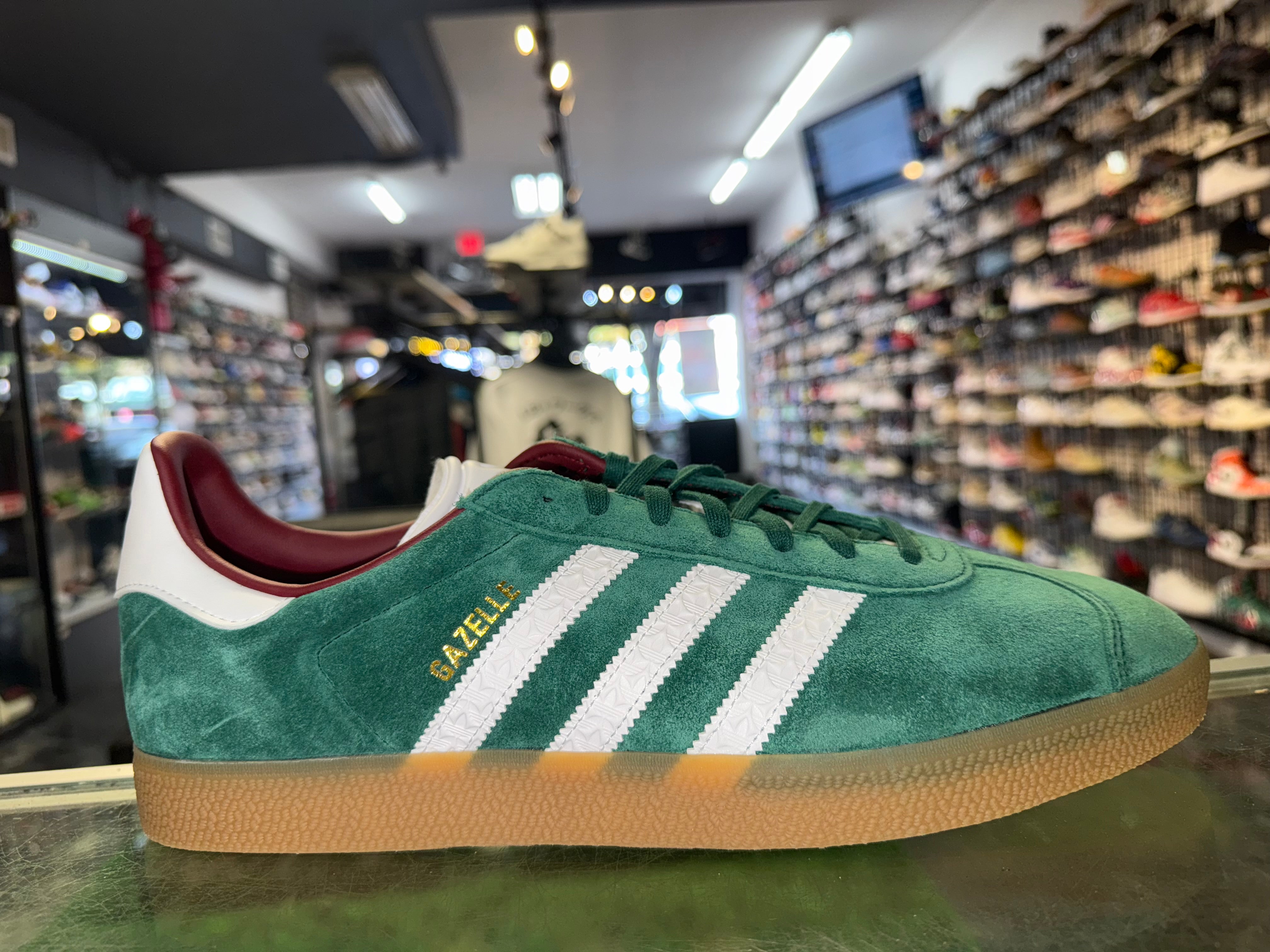 Size 12.5 Adidas Gazelle "Green Gum Burgundy" Brand New
