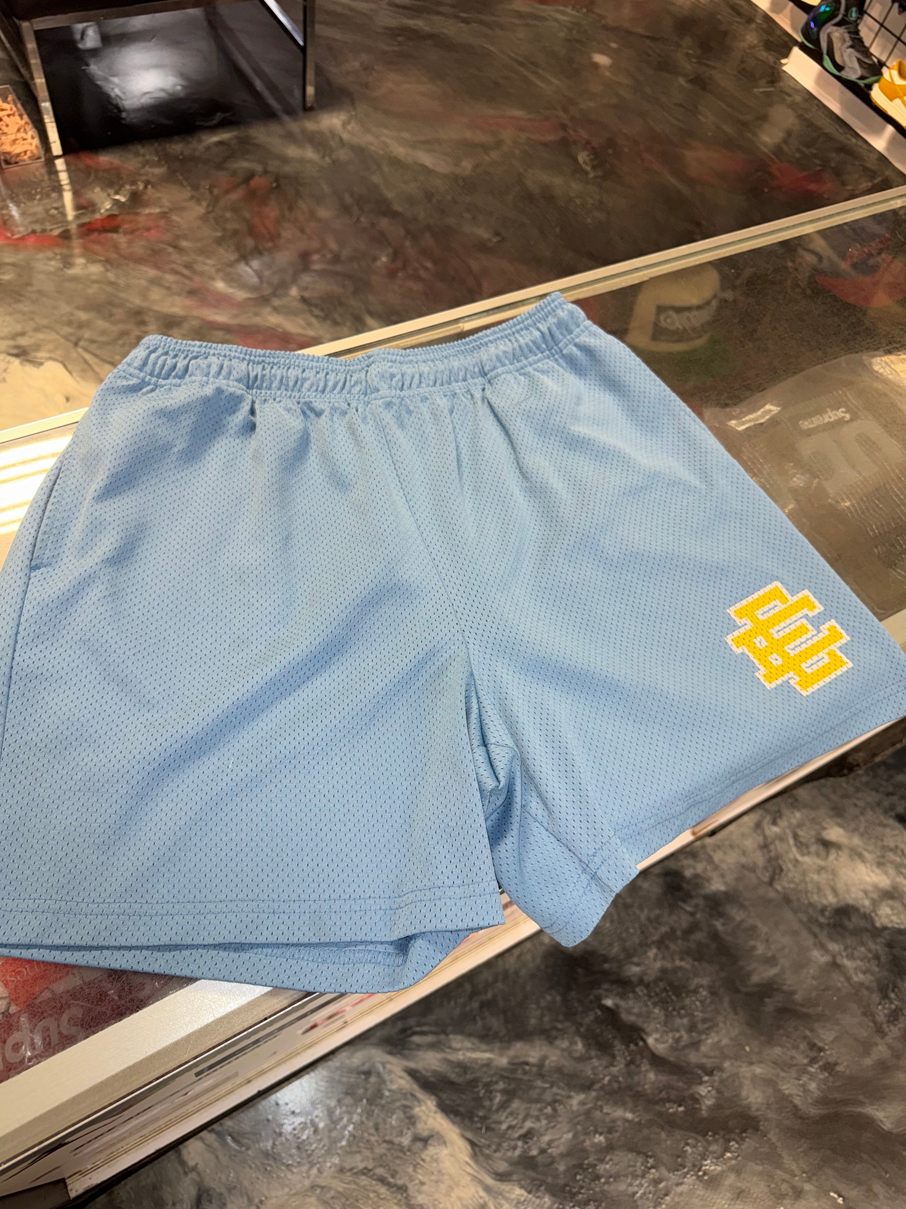 Size XL Eric Emanuel EE Shorts “Blue/Yellow”