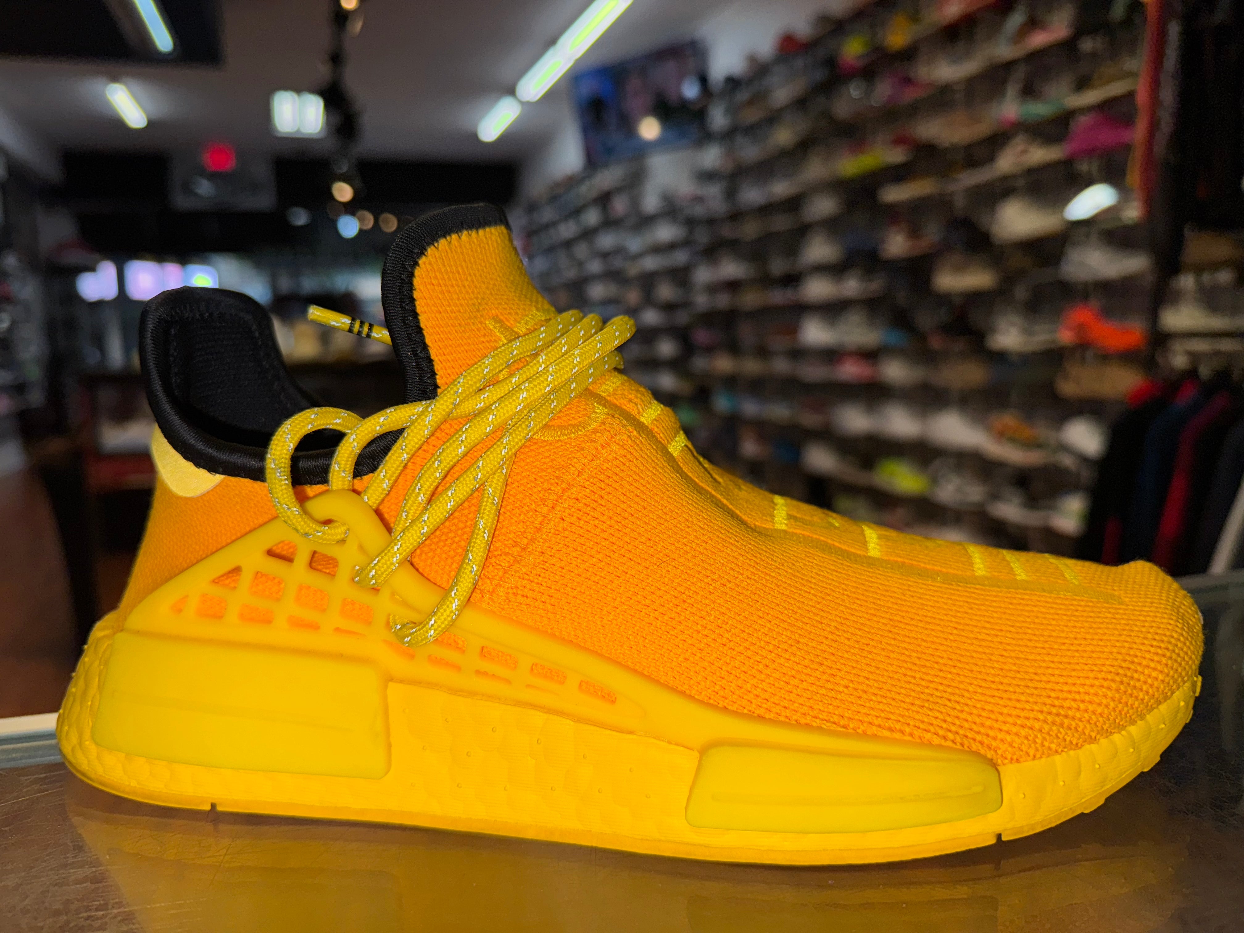 Size 8.5 Adidas NMD Human Race "Extra Eye Yellow"