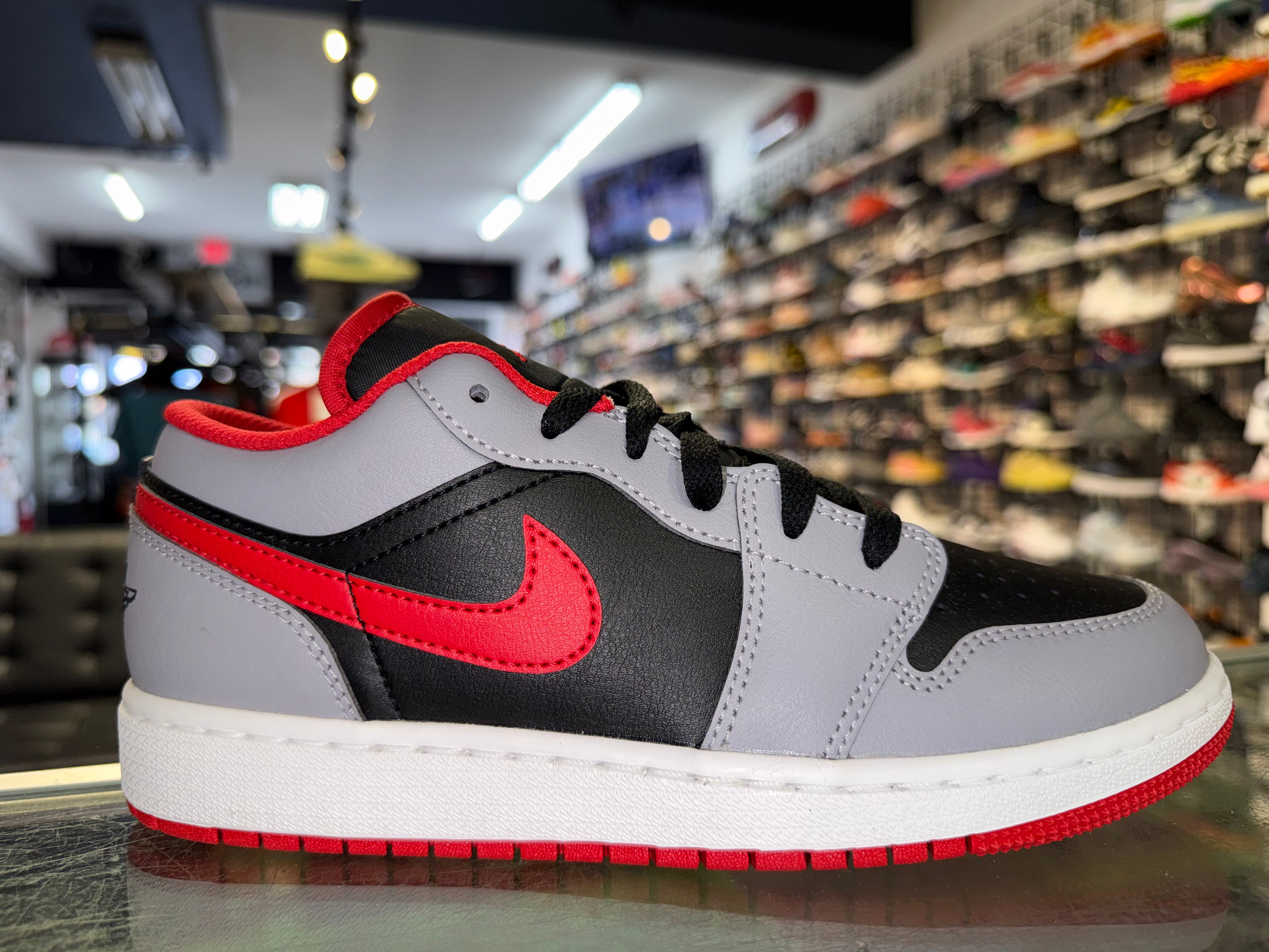 Size 5.5y Air Jordan 1 Low "Cement Fire Red" Brand New