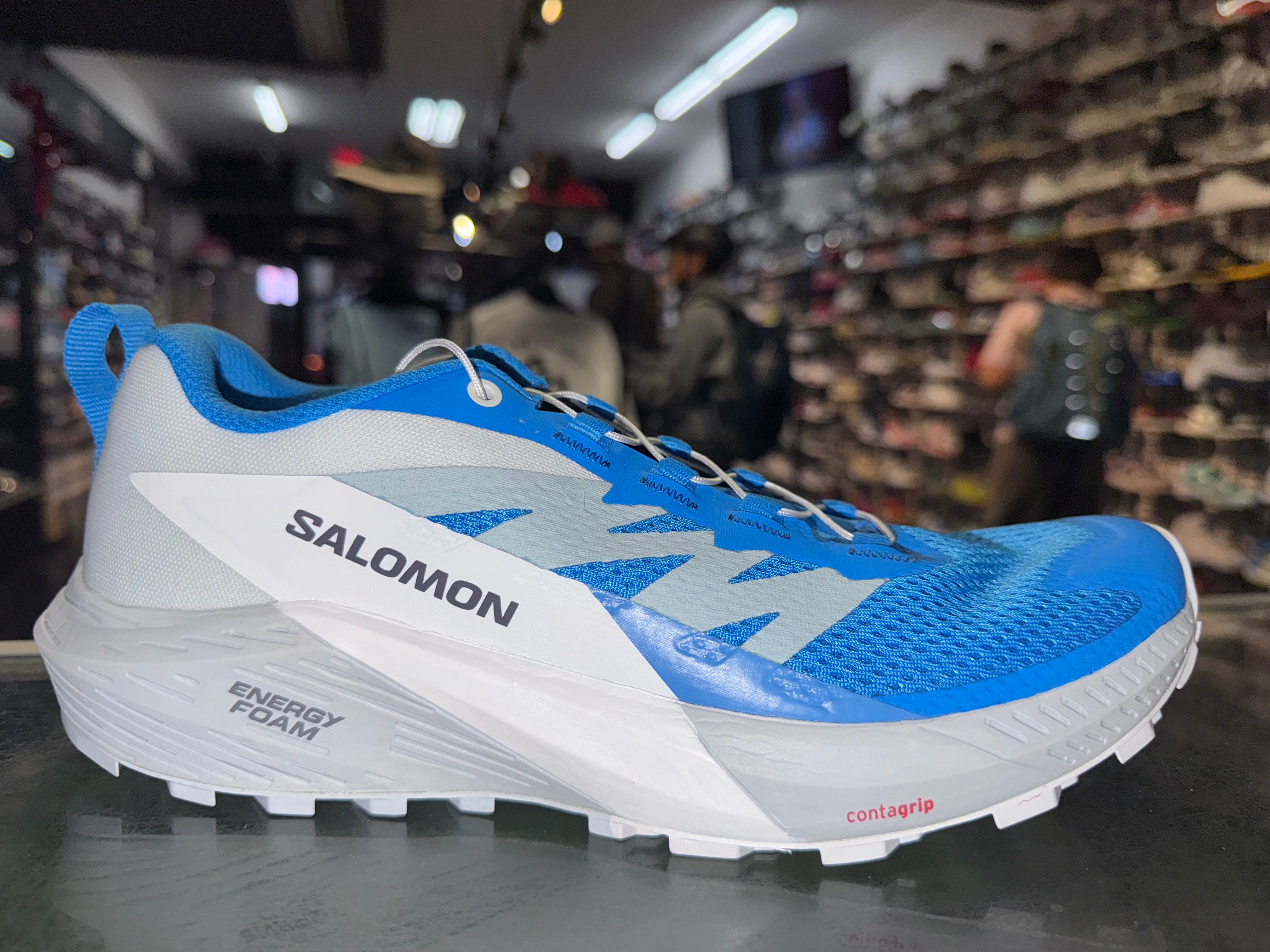 Size 7 Salomon Sense Ride 5 "Ibiza White Blue" Brand New