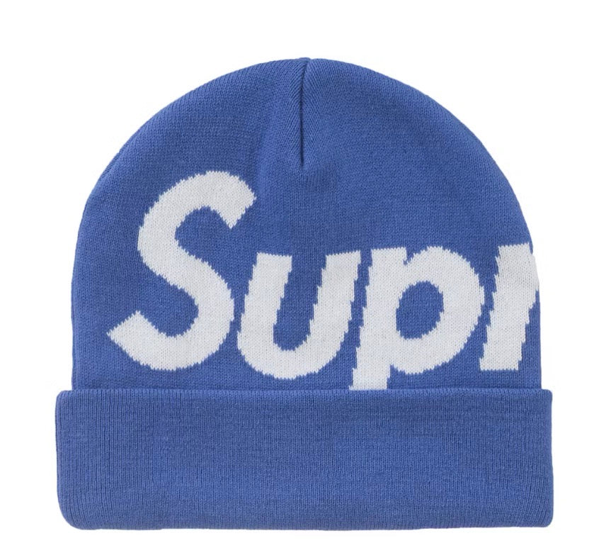 Size OS Supreme Big Logo Beanie (FW24) “Blue” Brand New