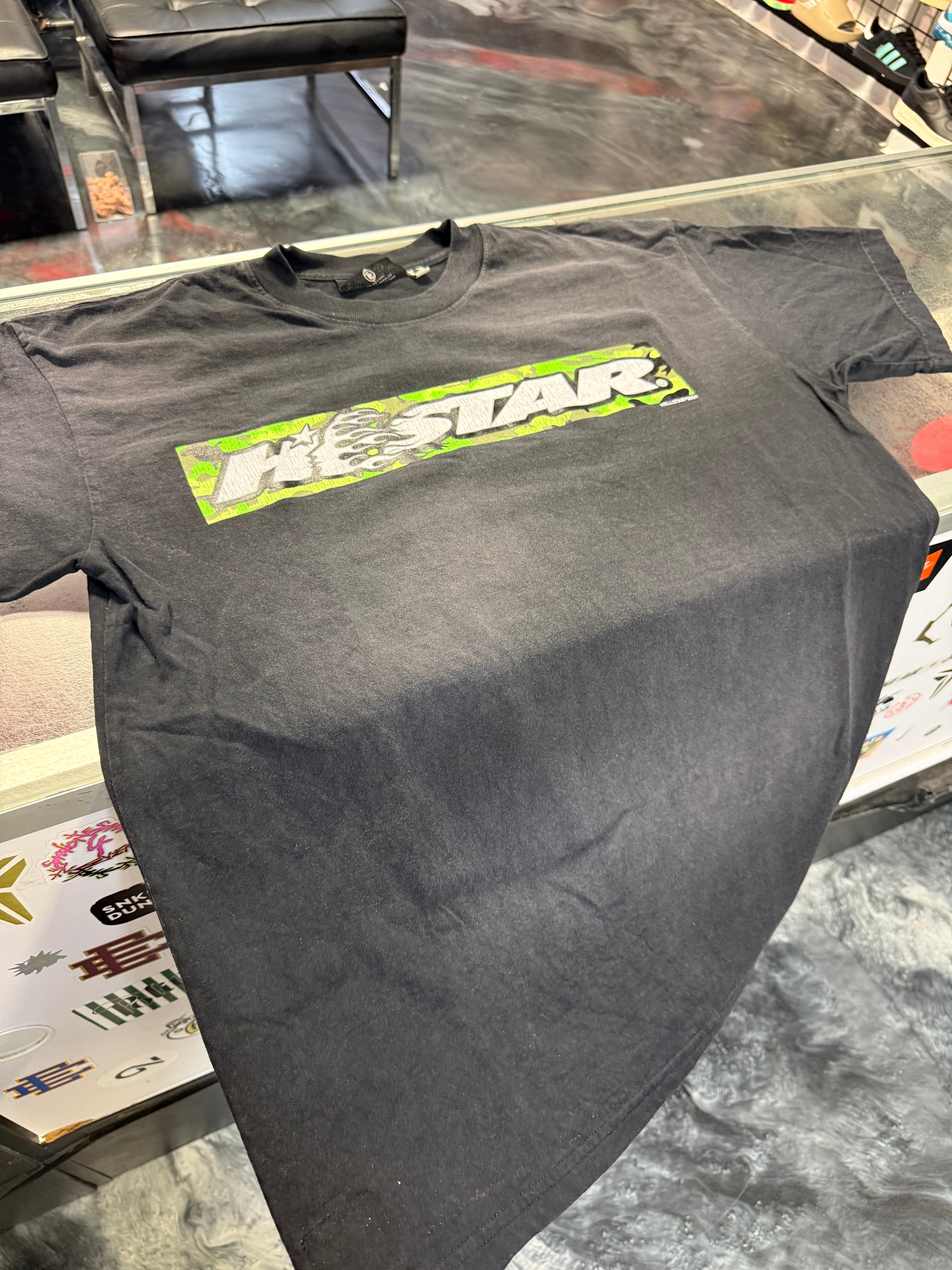 Size M Hellstar Box Logo Tee “Black/Green”