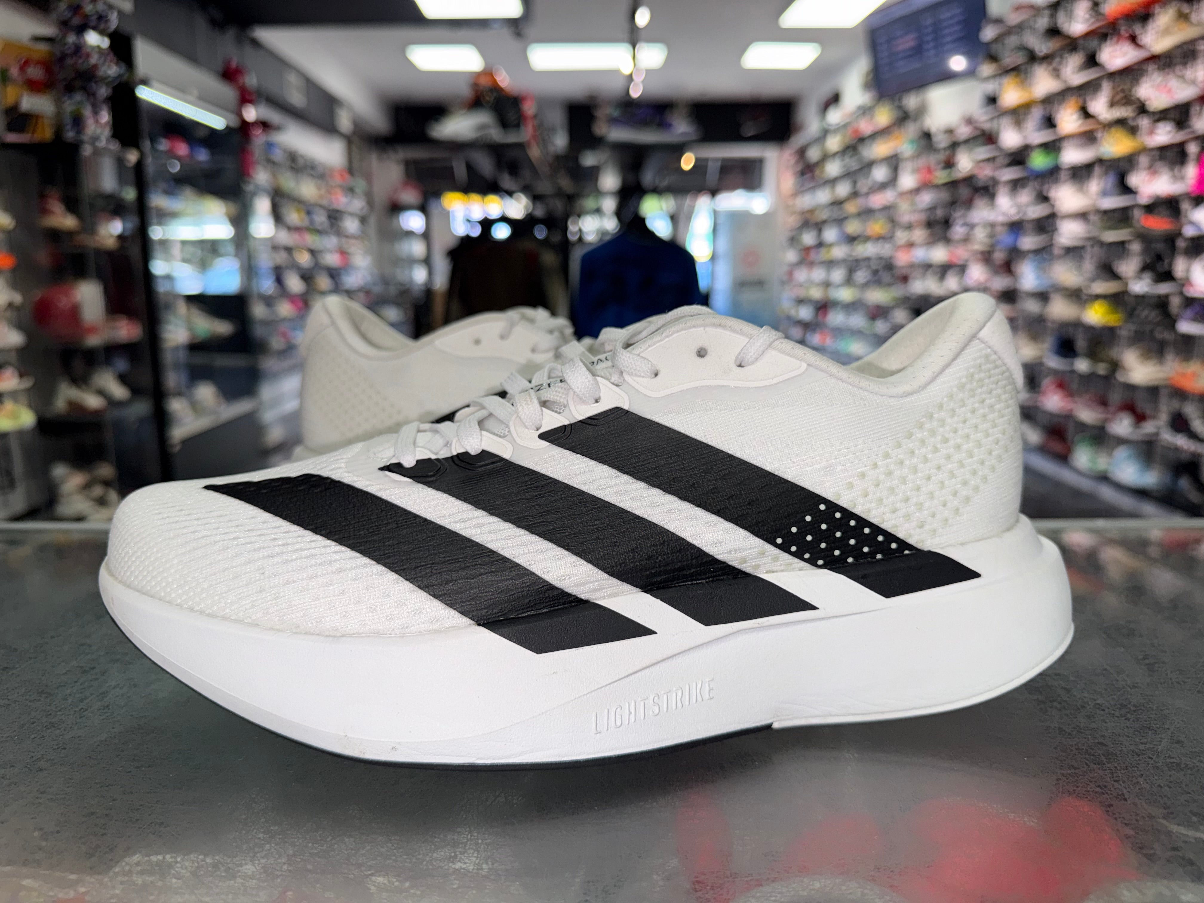 Size 10 (11W) Adidas Adizero Pacer "Black White"