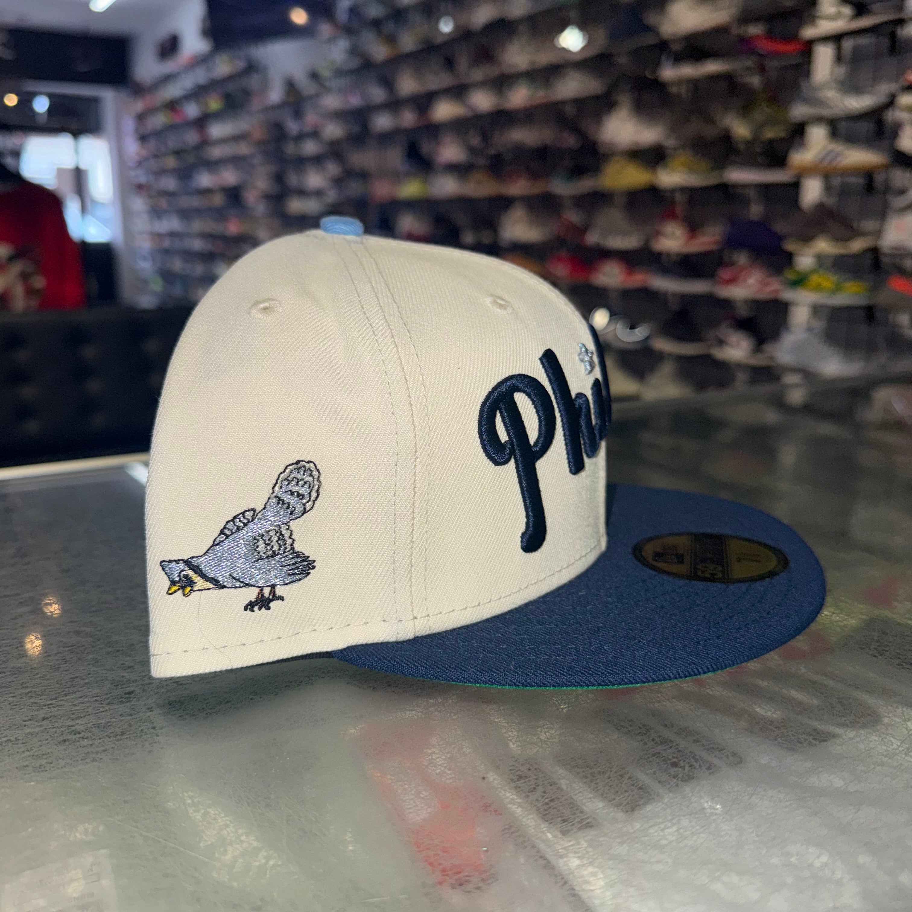 Size 7 3/8 New Era Fitted Hat “Phillies Navy/Cream” Brand New