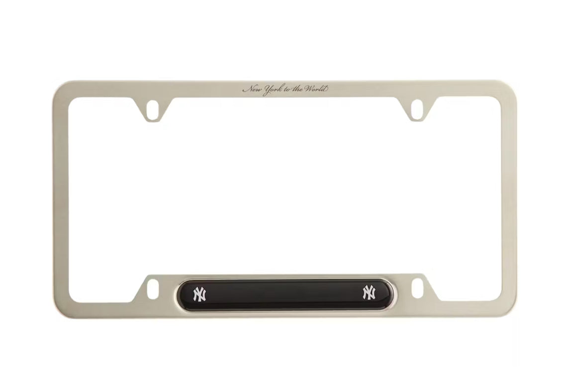 Size OS Kith NY Yankees License Plate Frame “Silver” Brand New