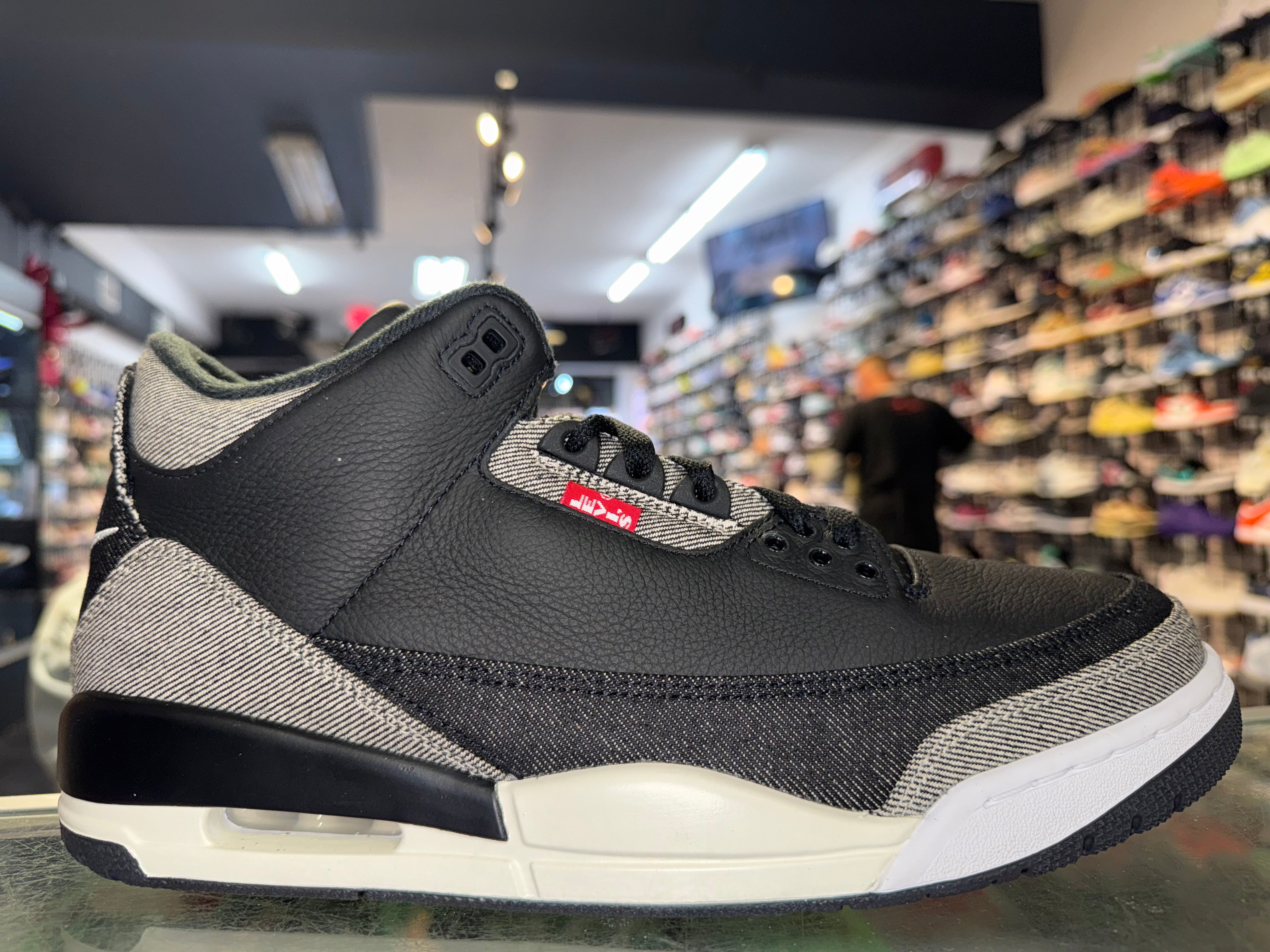 Size 9.5 Air Jordan 3 "Levi's Black" Brand New