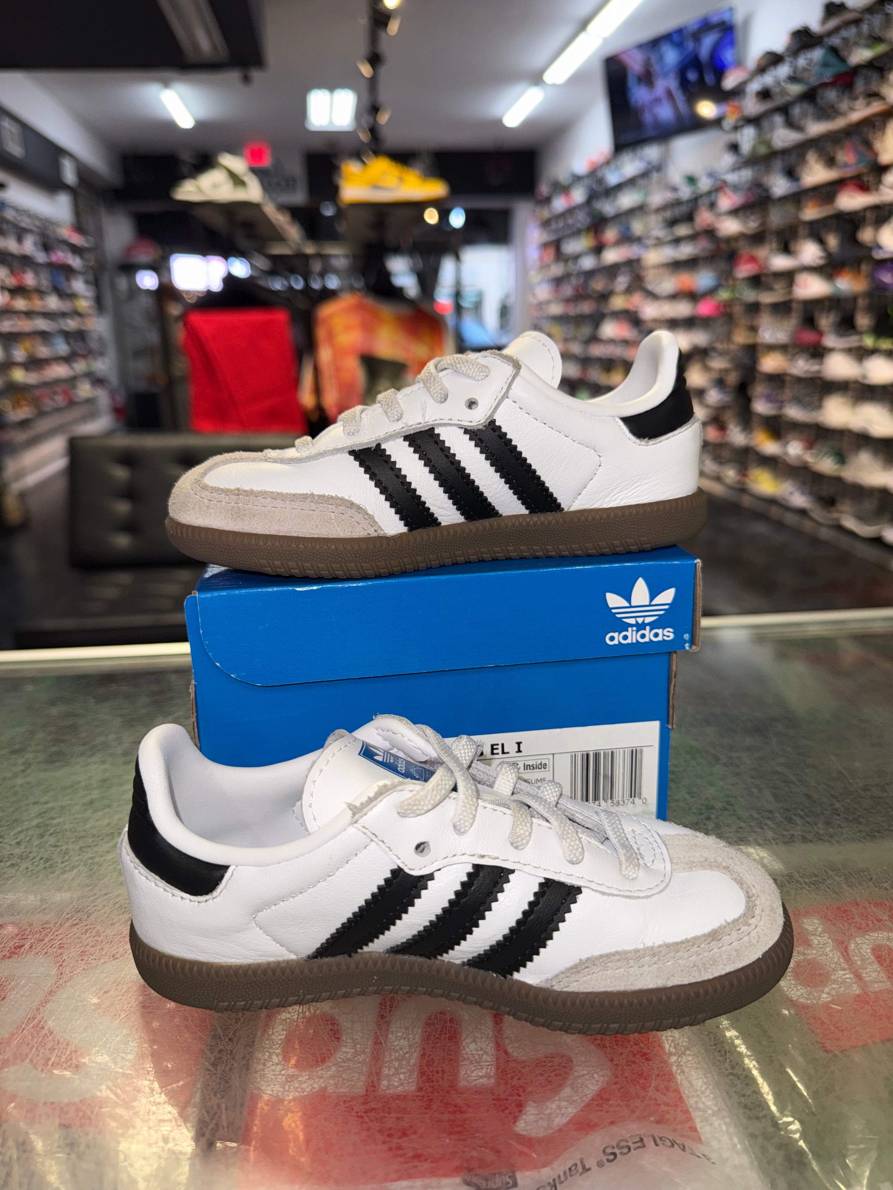 Size 8.5c Adidas Samba OG "White Black" (TD)