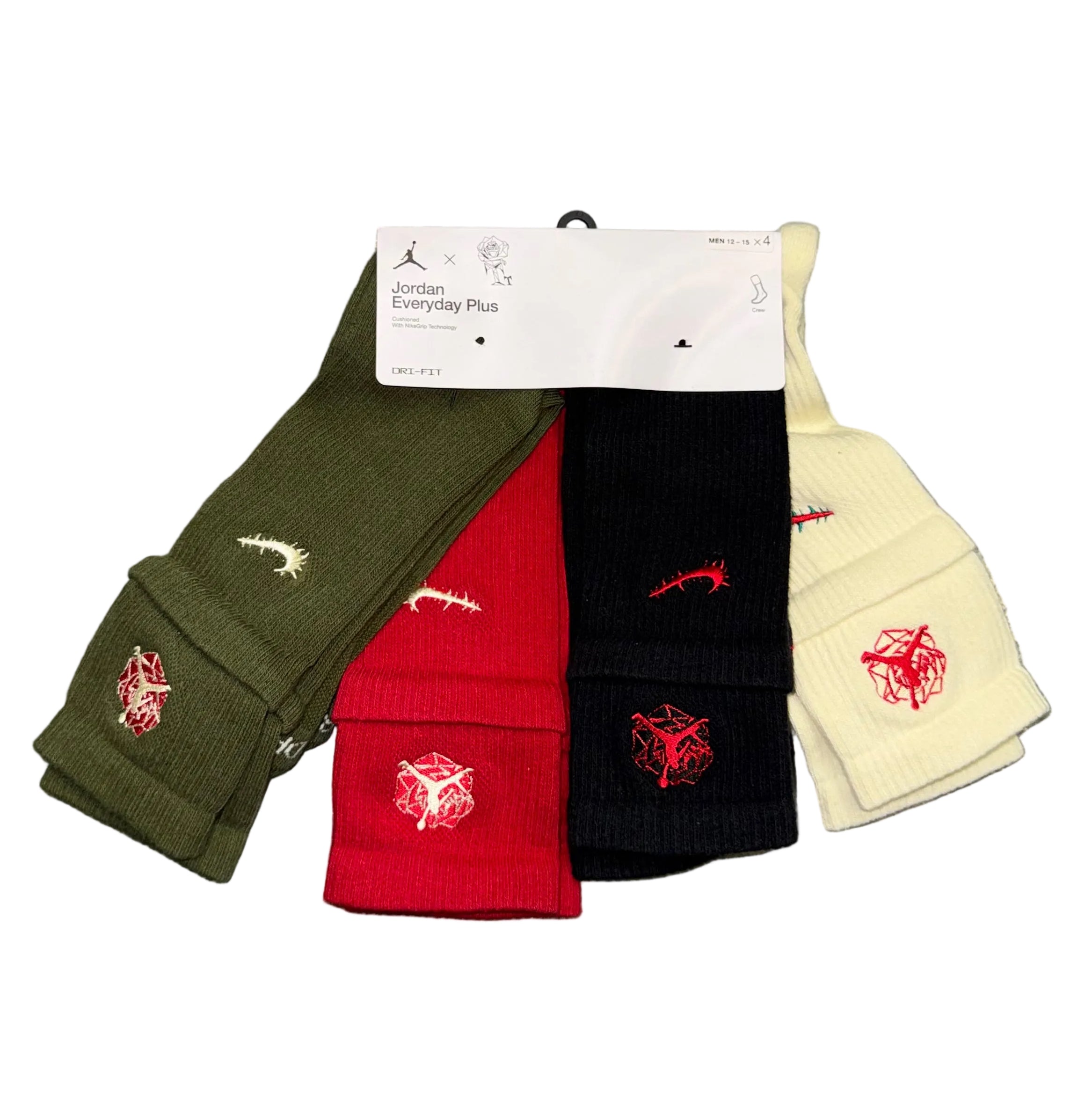 Size L (12-15) Nike Jordan Teyana Taylor 4 Pack Socks “Multi” Brand New