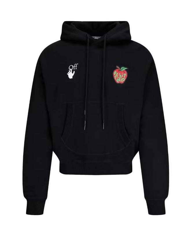 Size M Off White Apple Print Hoodie “Black”