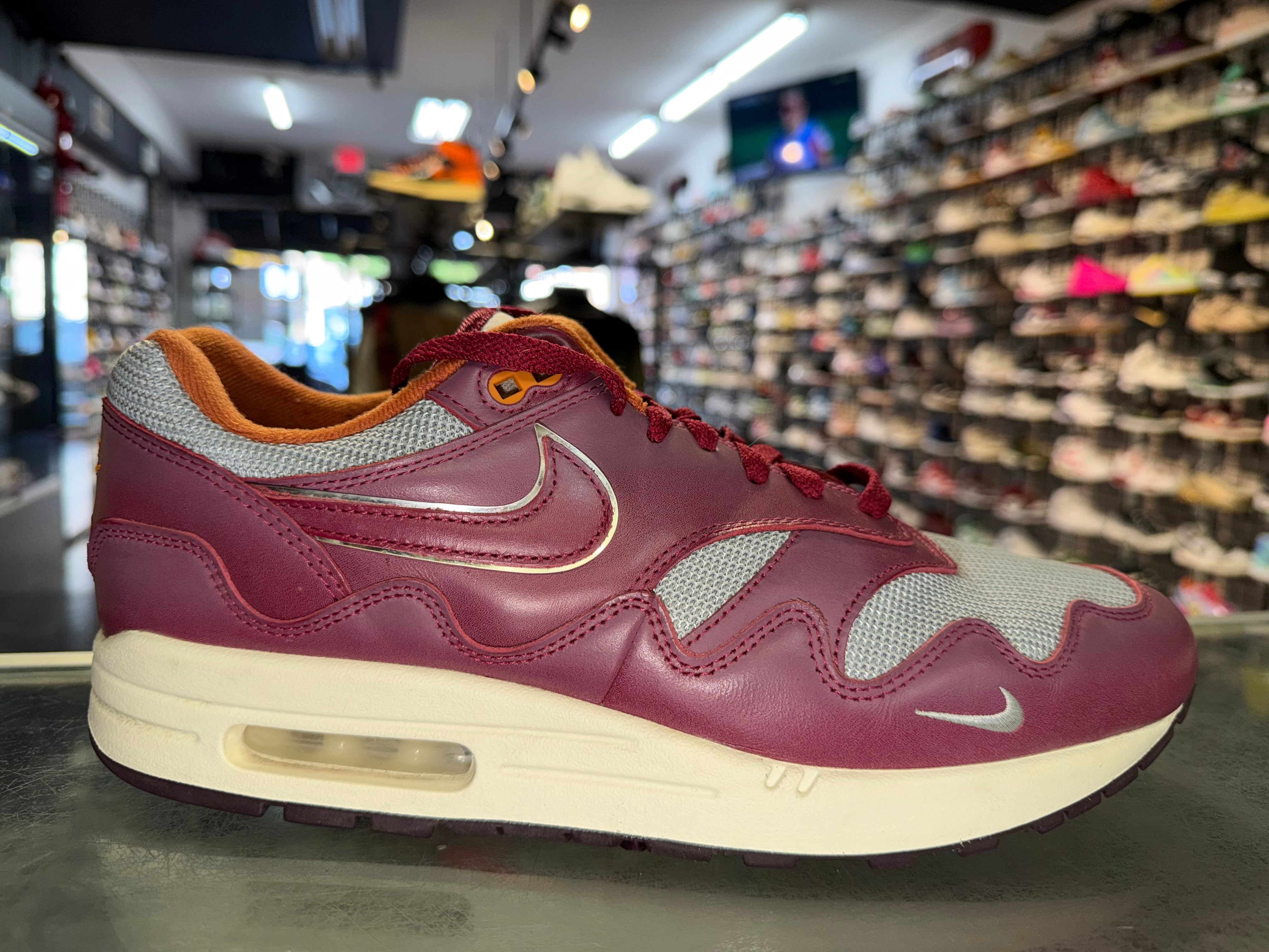 Size 11 Air Max 1 Patta Waves "Rush Maroon"
