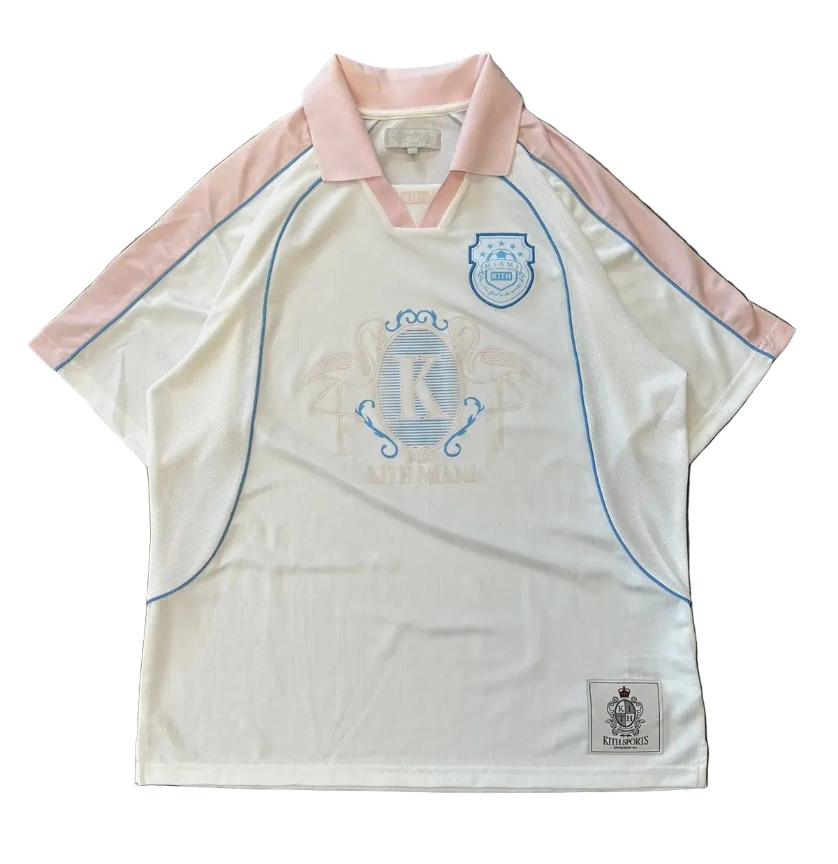Size XL Kith Miami Exclusive Jersey Tee “White/Pink”