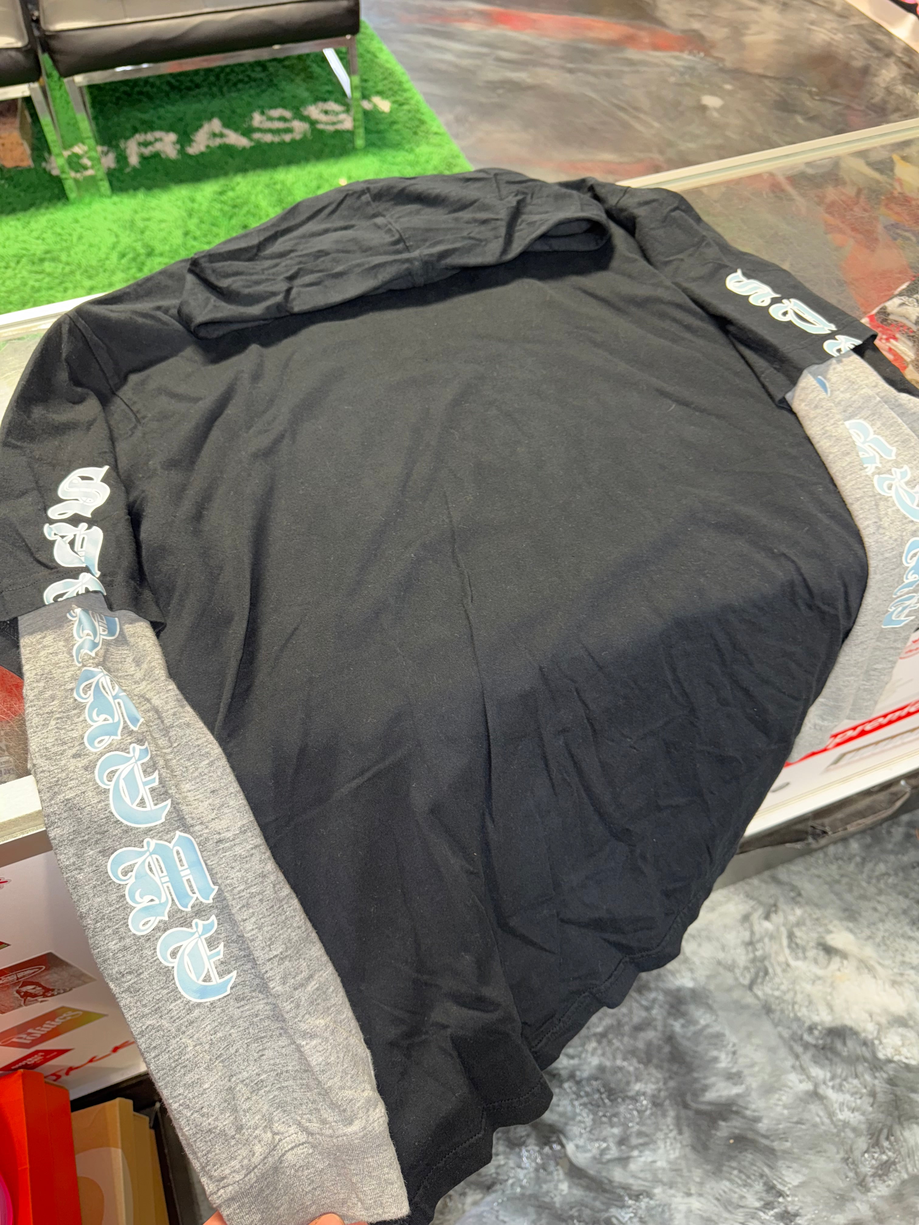 Size L Supreme Layered Hooded Long Sleeve “Black”