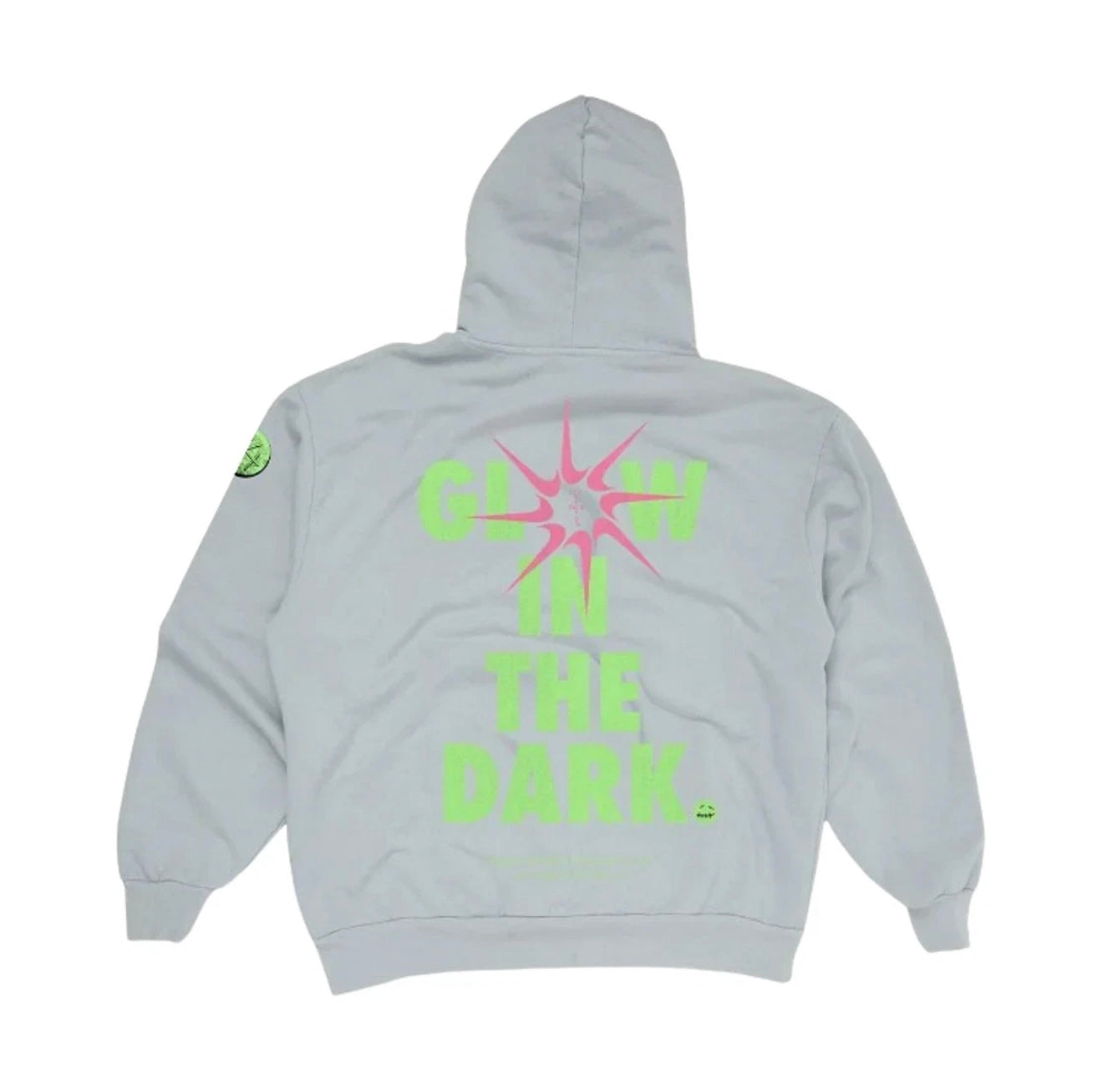 Size S Travis Scott Cactus Jack x Nike Smiley Glow in the Dark Hoodie "Gray" Brand New