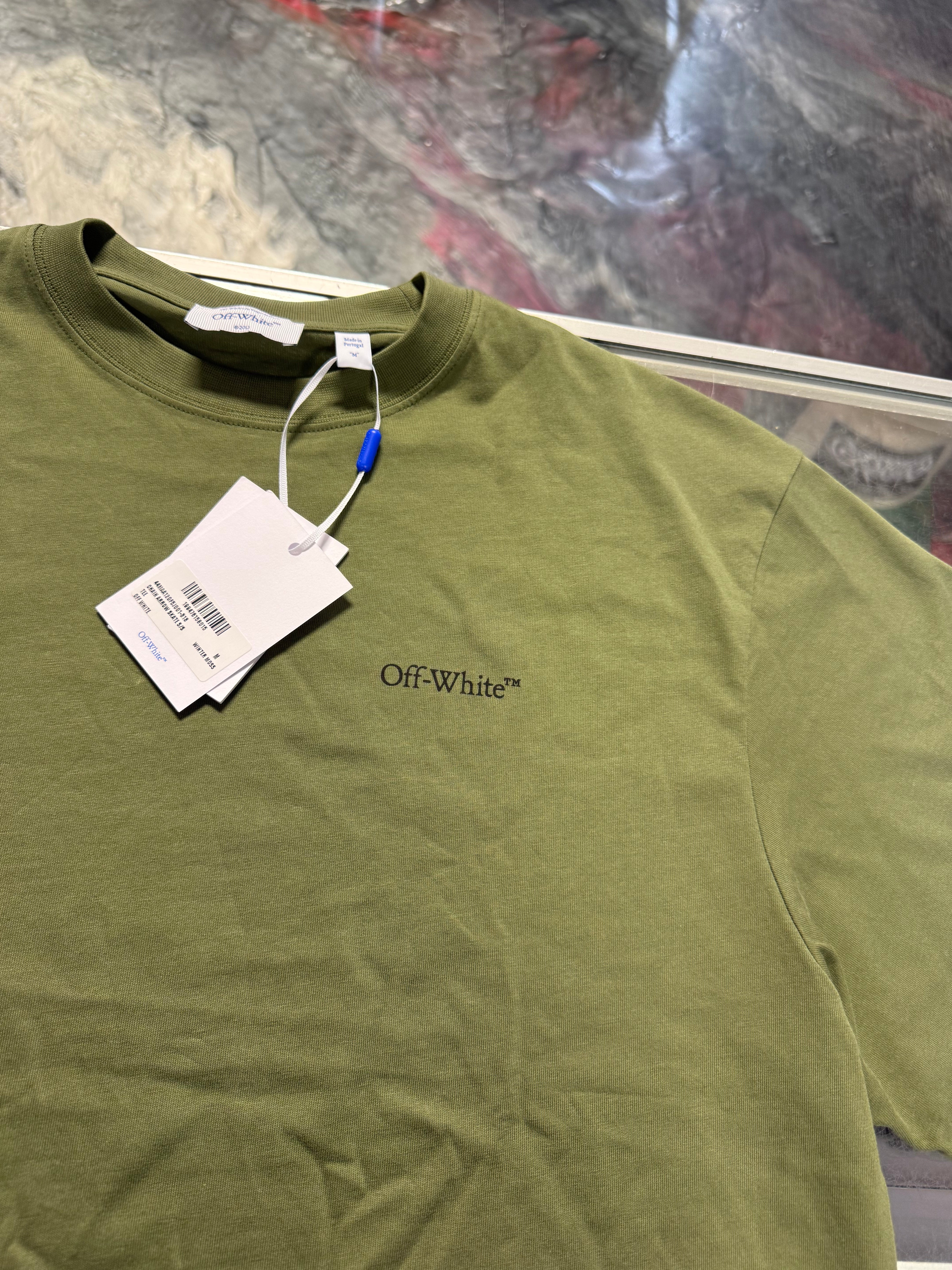 Size M Off White Chain Arrow Tee “Olive/Black” Brand New