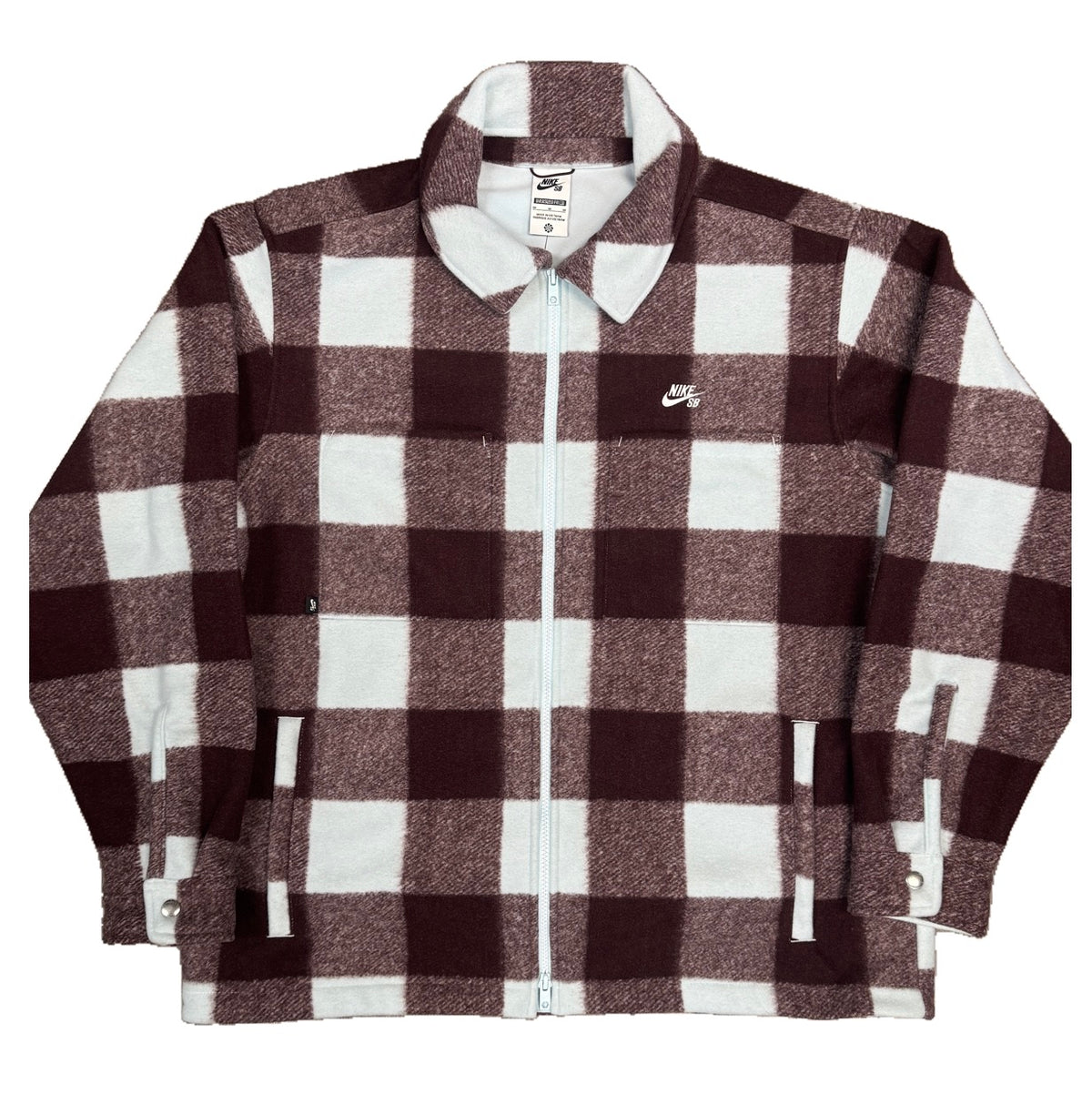 Size XS (Fits M) Nike SB Oversized Flannel “Maroon/Ice” Brand New