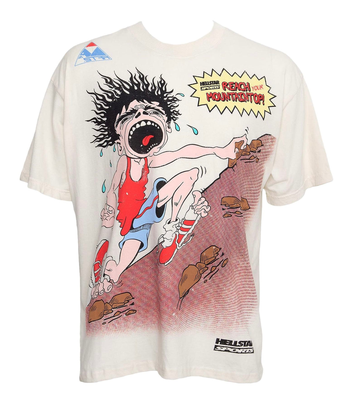 Size XS (Fits S) Hellstar Sports Mountain Climber Tee “Cream”