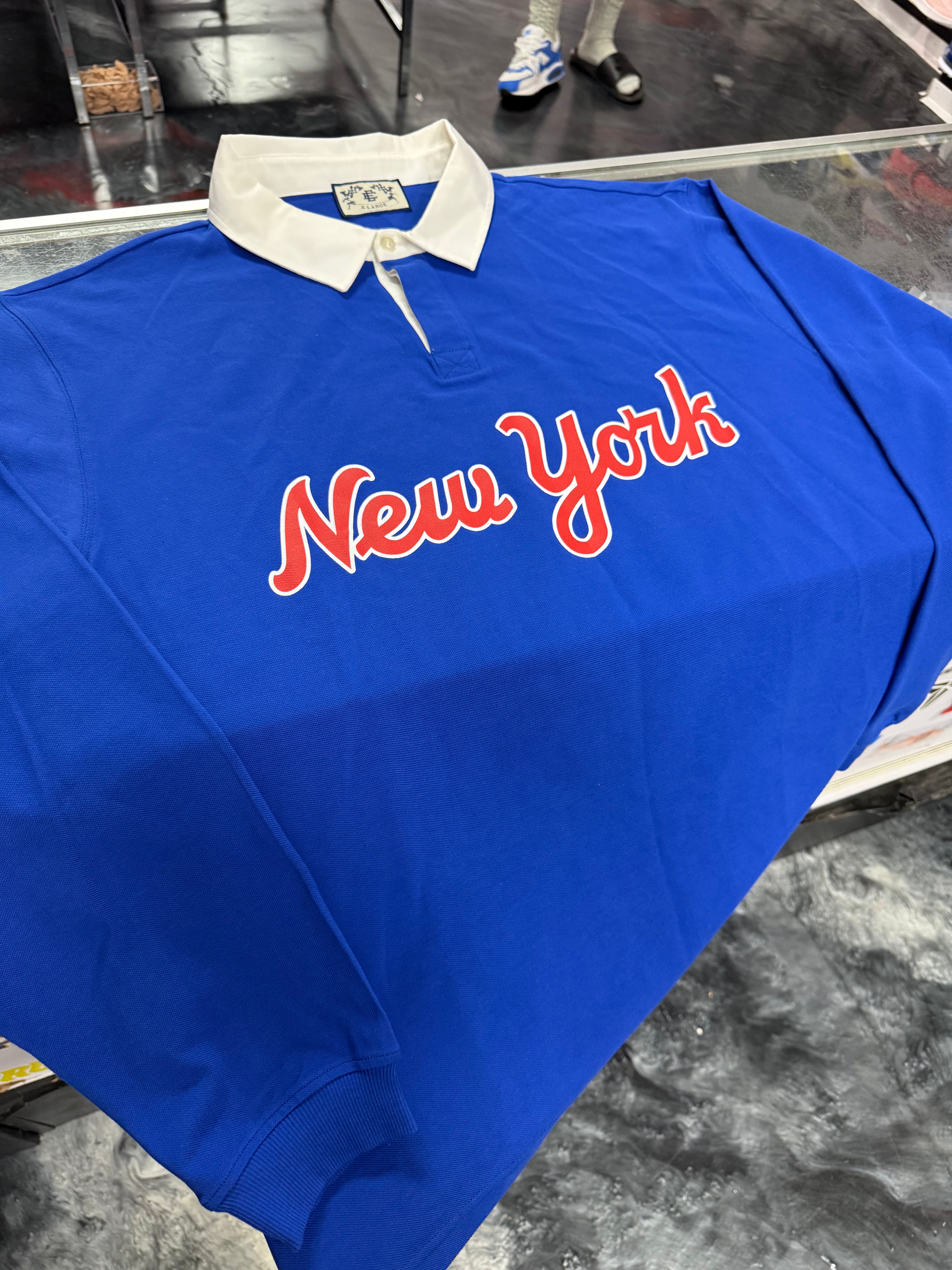 Size XL Eric Emanuel EE Rugby Tee “Blue/Red” Worn 1x