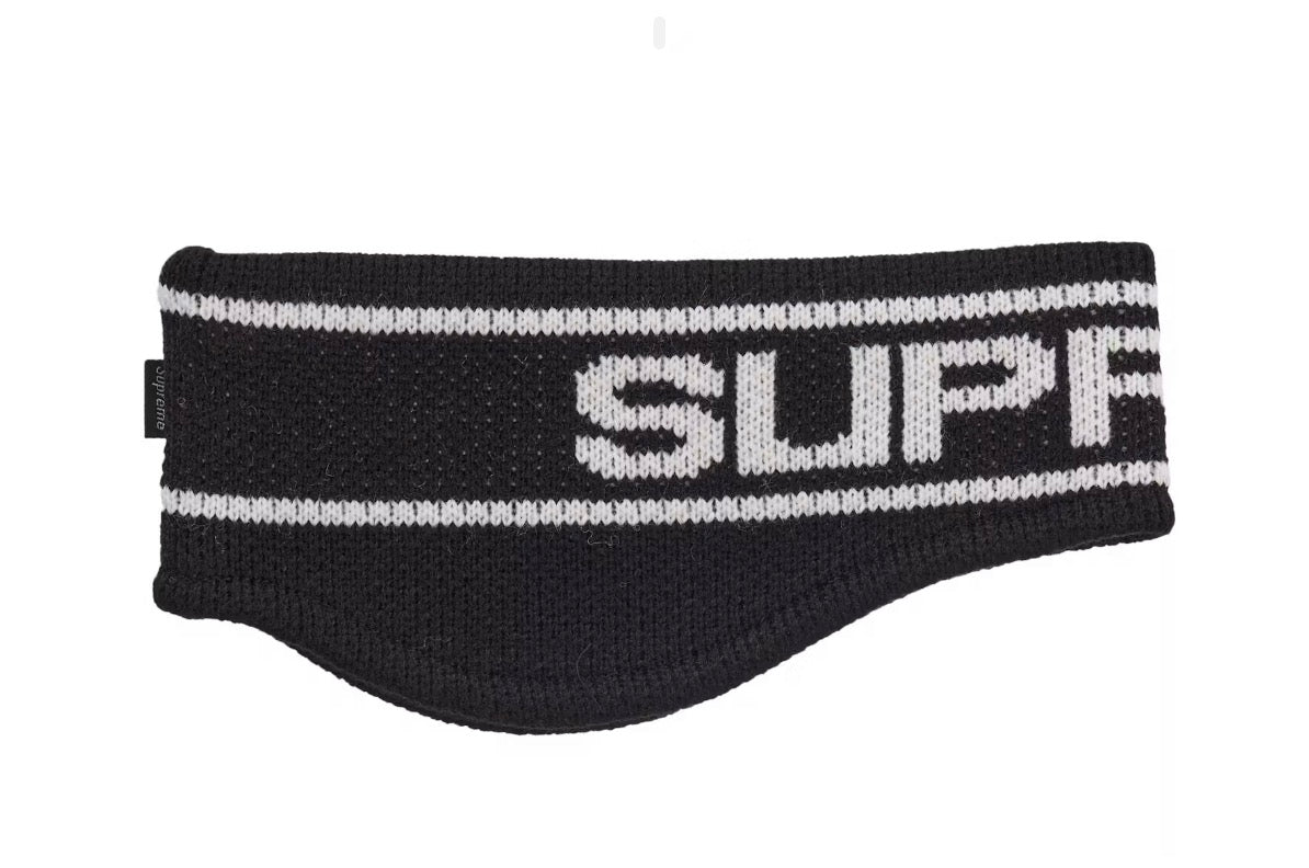 Size OS Supreme Contrast Logo Headband “Black” Brand New