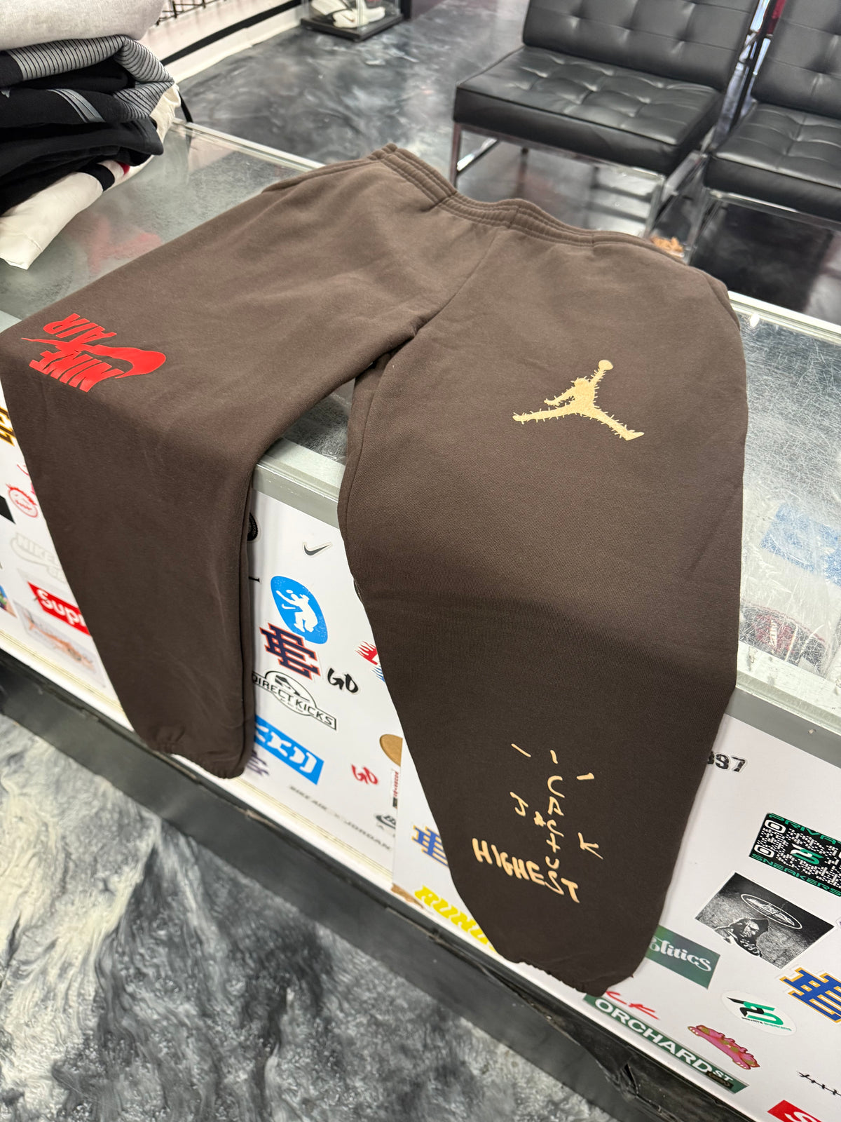 Size L Travis Scott x Air Jordan Sweatpants “Brown” Brand New