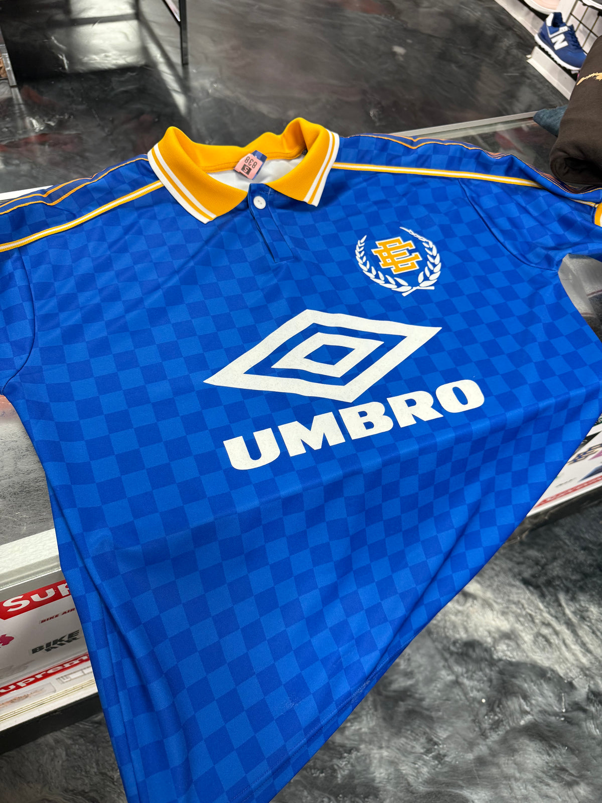 Size L Eric Emanuel x Umbro EE Jersey “Blue/Yellow”
