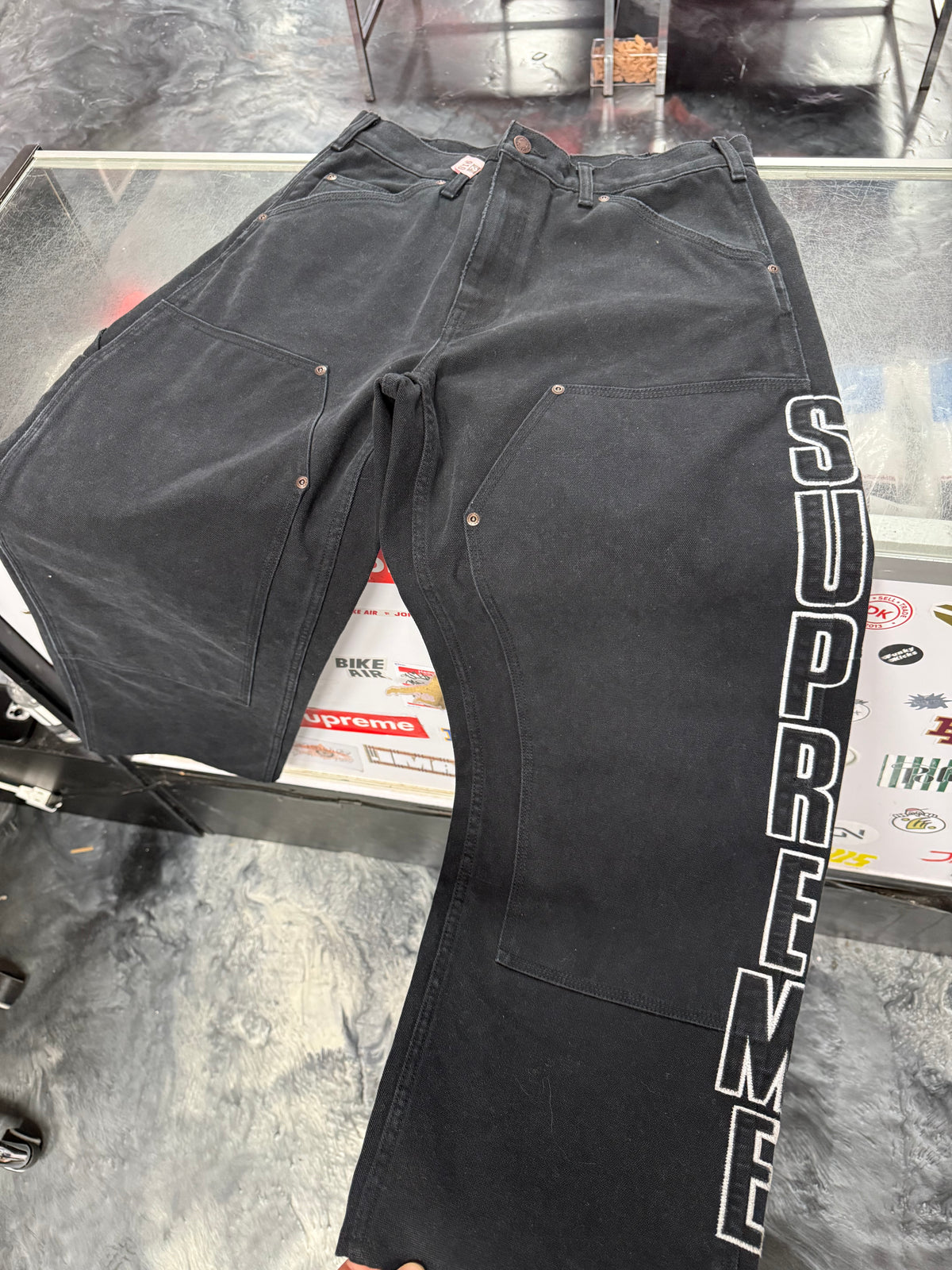 Size 34x33 Supreme Reflective Double Knee Pants “Black”