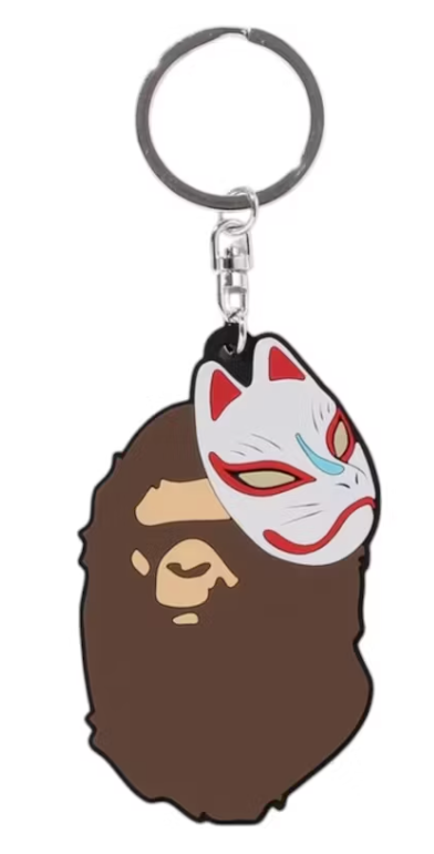 BAPE Japanese Fox Mask Rubber Keychain