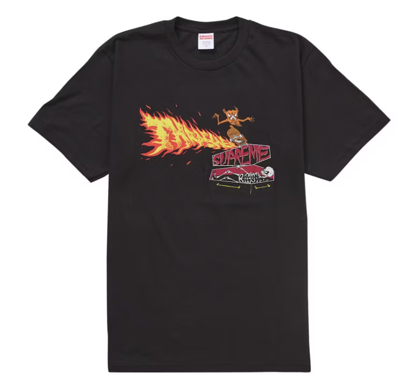 Size L Supreme Thrasher Back Tail Tee "Black" Brand New