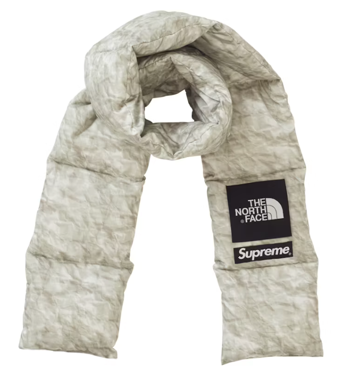 Supreme The North Face 700-Fill Down Scarf "Paper Print" Brand New