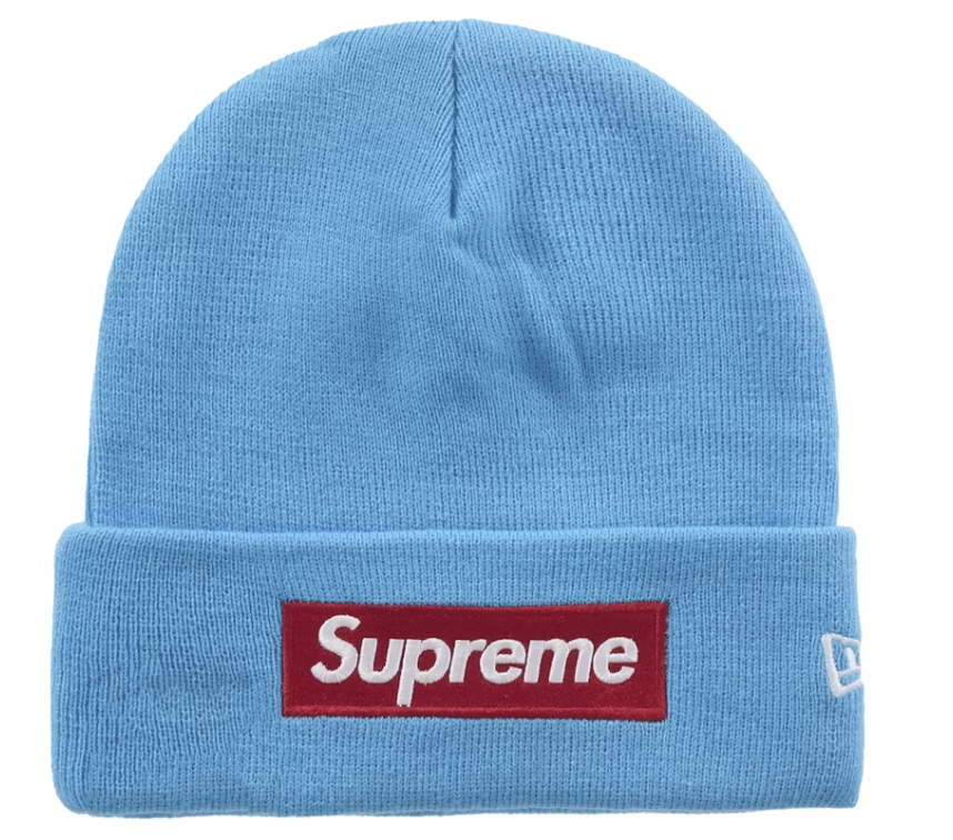 Supreme New Era Box Logo Beanie (FW25) "Cyan" Brand New