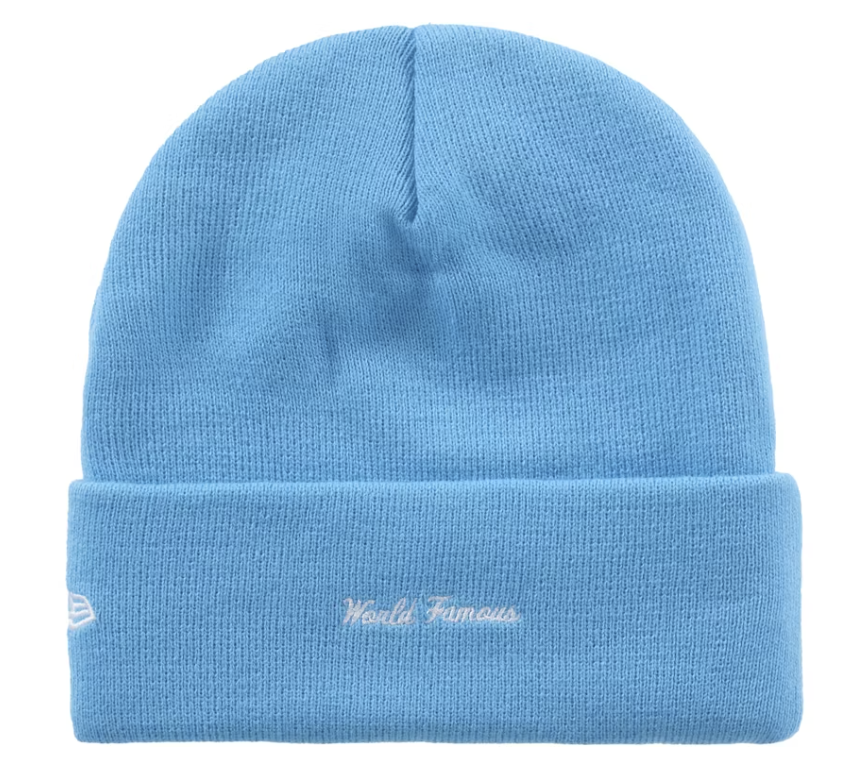 Supreme New Era Box Logo Beanie (FW25) "Cyan" Brand New