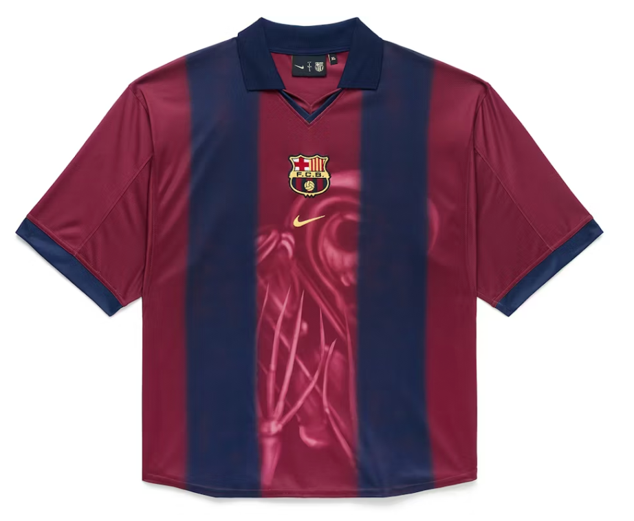 Size S Travis Scott x Nike x FC Barcelona 2000/01 Home Skeleton Jersey "Multicolor" Brand New