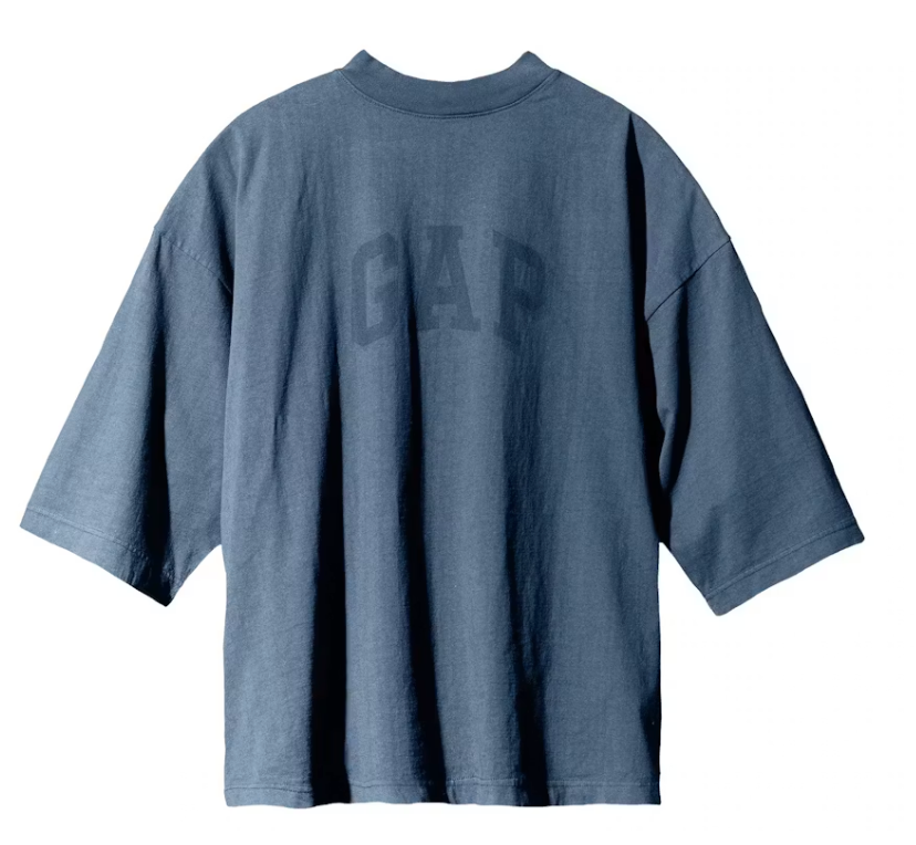 Size L Yeezy Gap Dove 3/4 Sleeve Tee "Dark Blue" Brand New