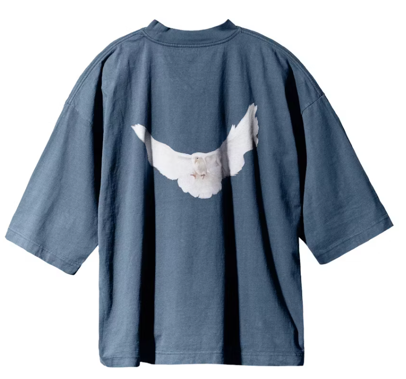 Size L Yeezy Gap Dove 3/4 Sleeve Tee "Dark Blue" Brand New