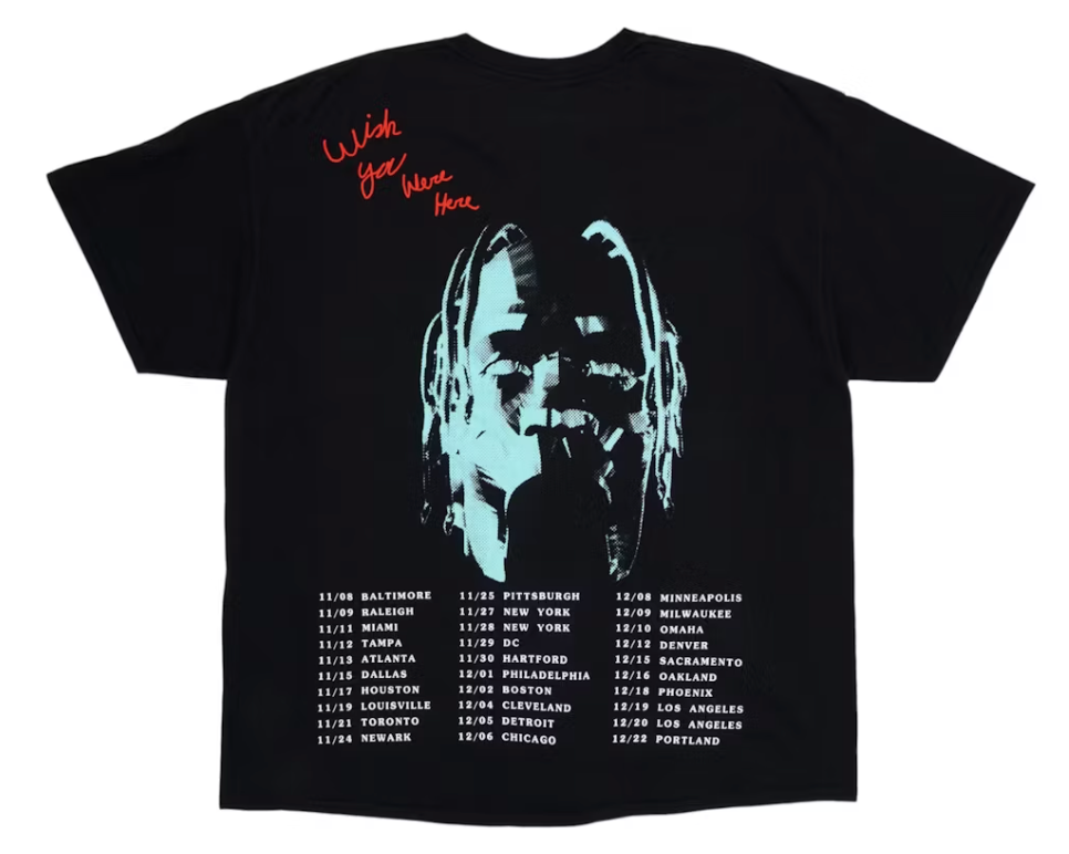 Size XL Travis Scott Astroworld Tour Tee "Black" Brand New